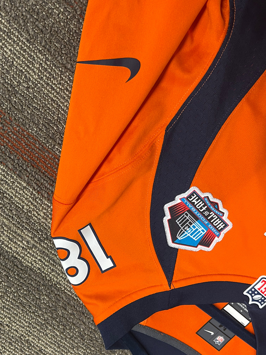 Denver Broncos Peyton Manning Size Medium Nike On Field Jersey Hall of Fame Orange NFL