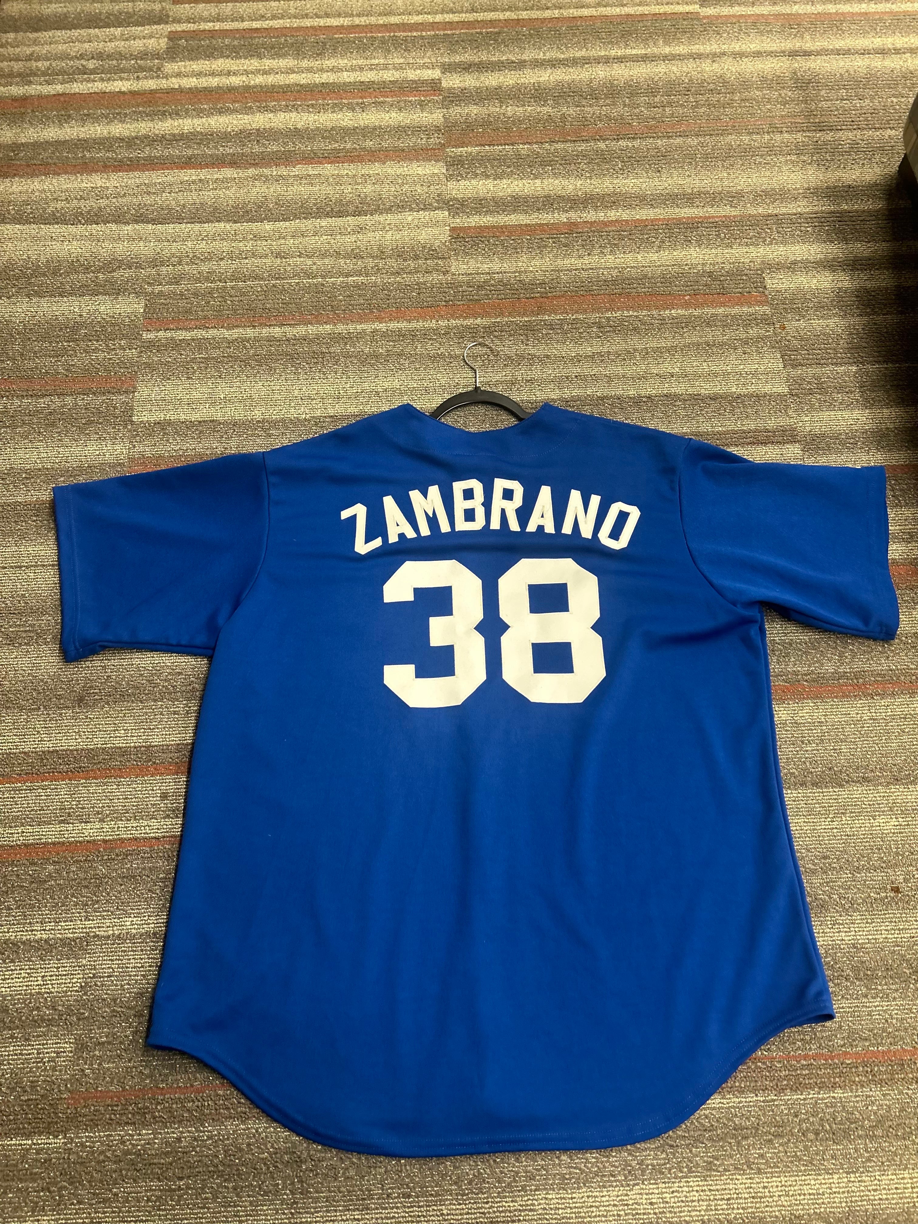 Chicago Cubs Carlos Zambrano Jersey Mens 2XL Blue MLB Baseball #38 Majestic