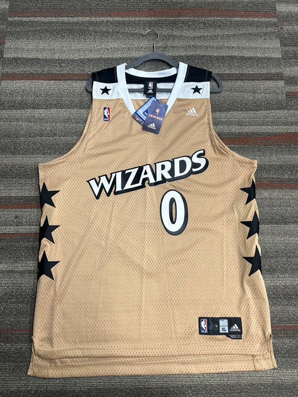 NBA Adidas Washington Wizards Gilbert Arenas Jersey Gold Mens XL New With Tags 0