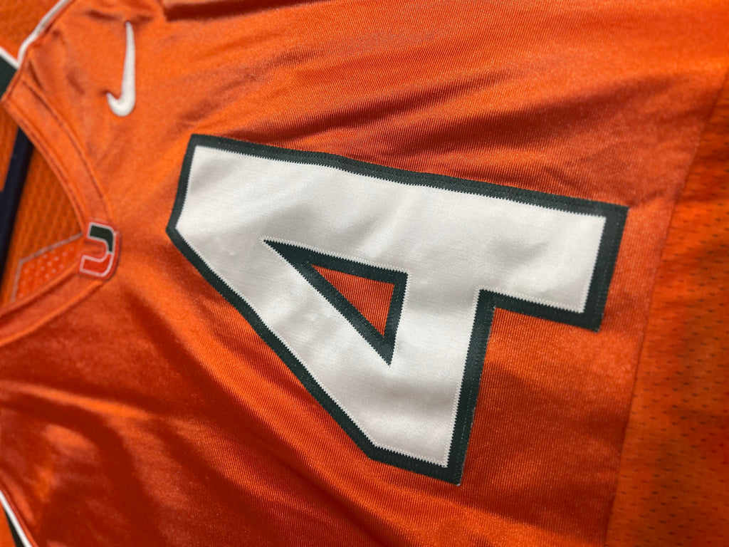 Nike Team University of Miami Hurricanes #4 Football Jersey Size XXL Orange