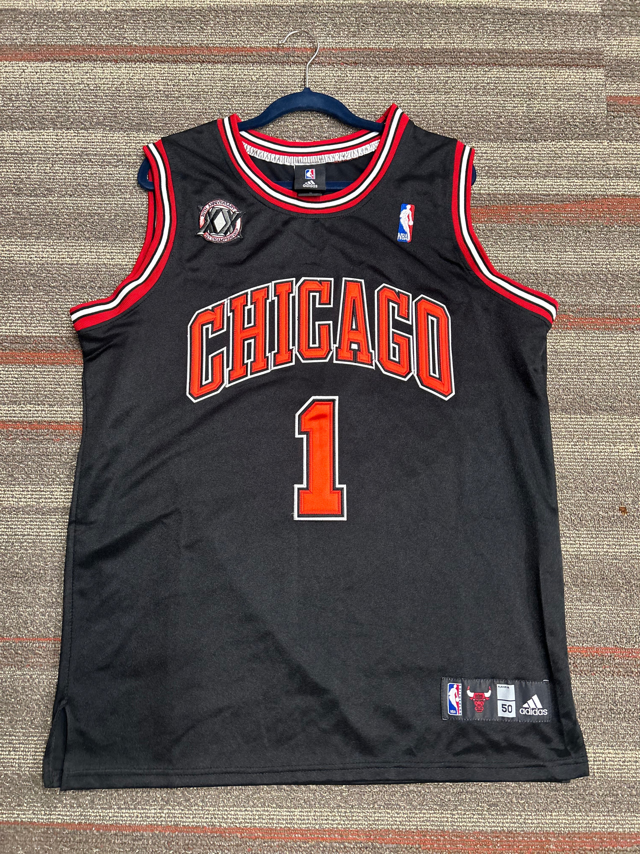 Chicago Bulls Derrick Rose #1 Adidas Alternate Jersey Size Large 50th Anniversary Patch