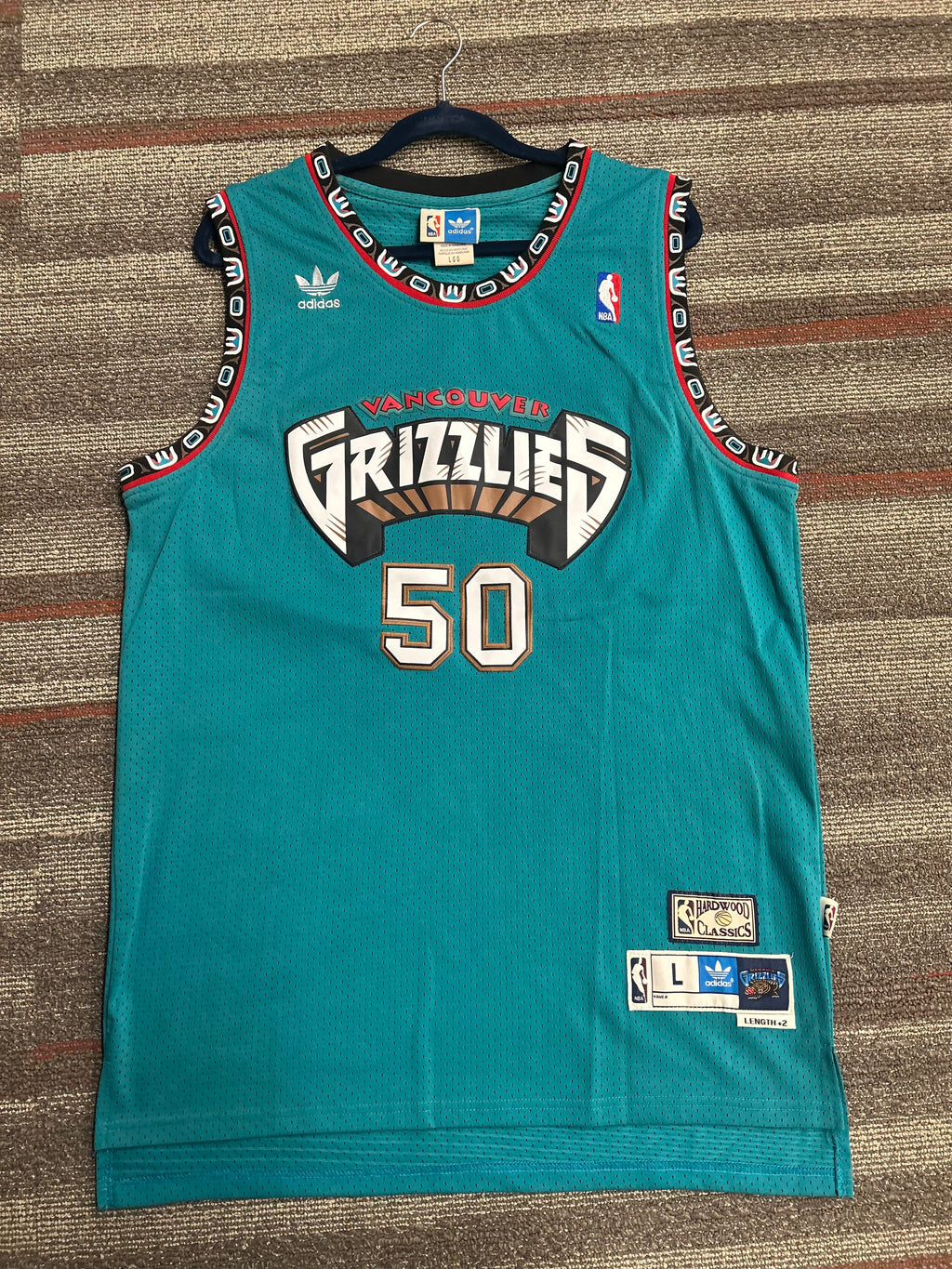 Vancouver Grizzlies Bryant Reeves Throwback Jersey #50 Size Large