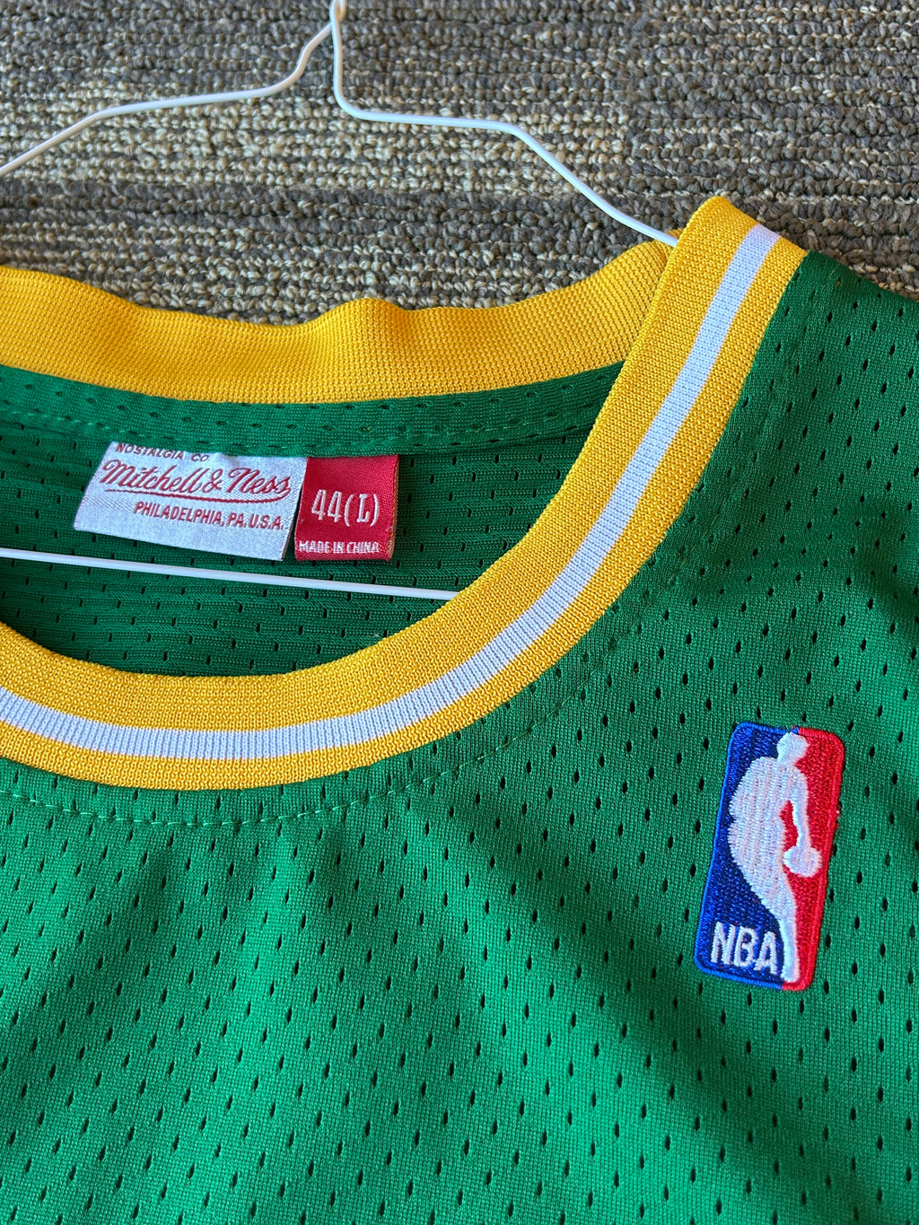 Seattle Supersonics Jersey Mens Large(44) NBA Swingman Shawn Kemp Mitchell Ness