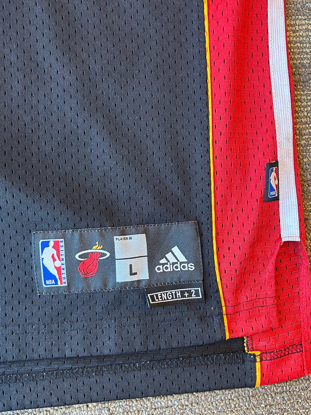 Adidas Dwayne Wade #3 Miami Heat NBA Authentics Jersey Black Men's Size Large