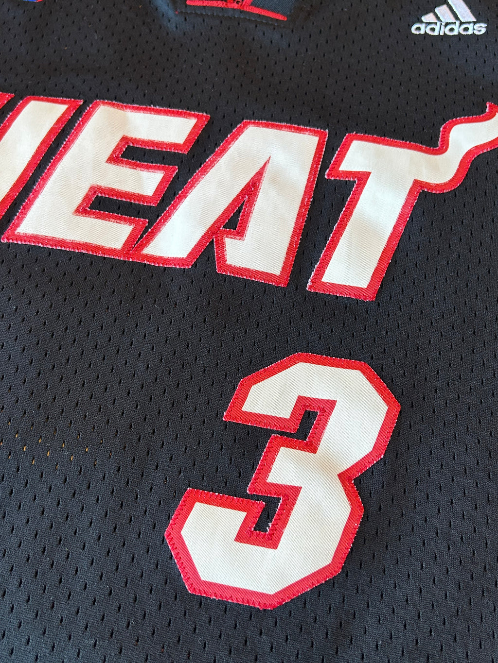 Adidas Dwayne Wade #3 Miami Heat NBA Authentics Jersey Black Men's Size Large