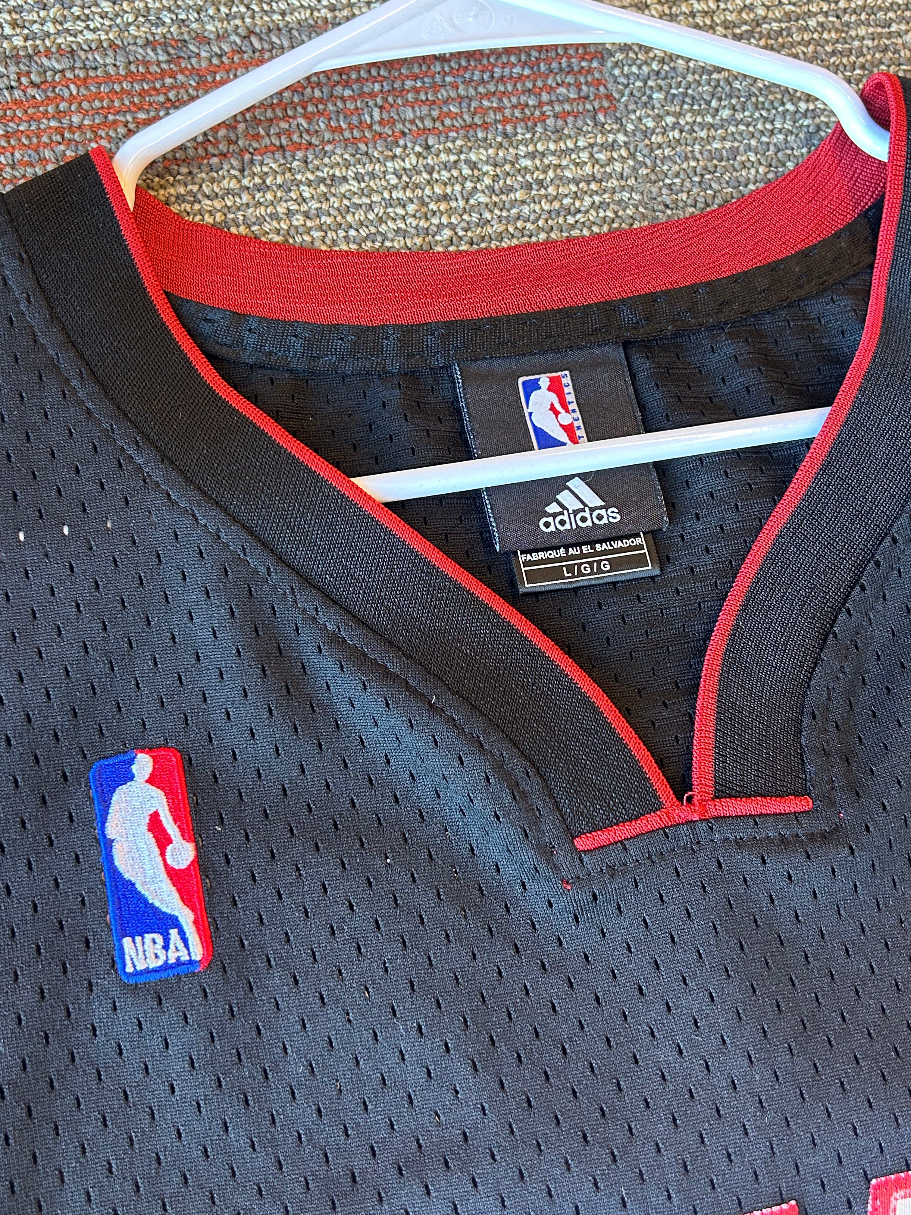 Adidas Dwayne Wade #3 Miami Heat NBA Authentics Jersey Black Men's Size Large