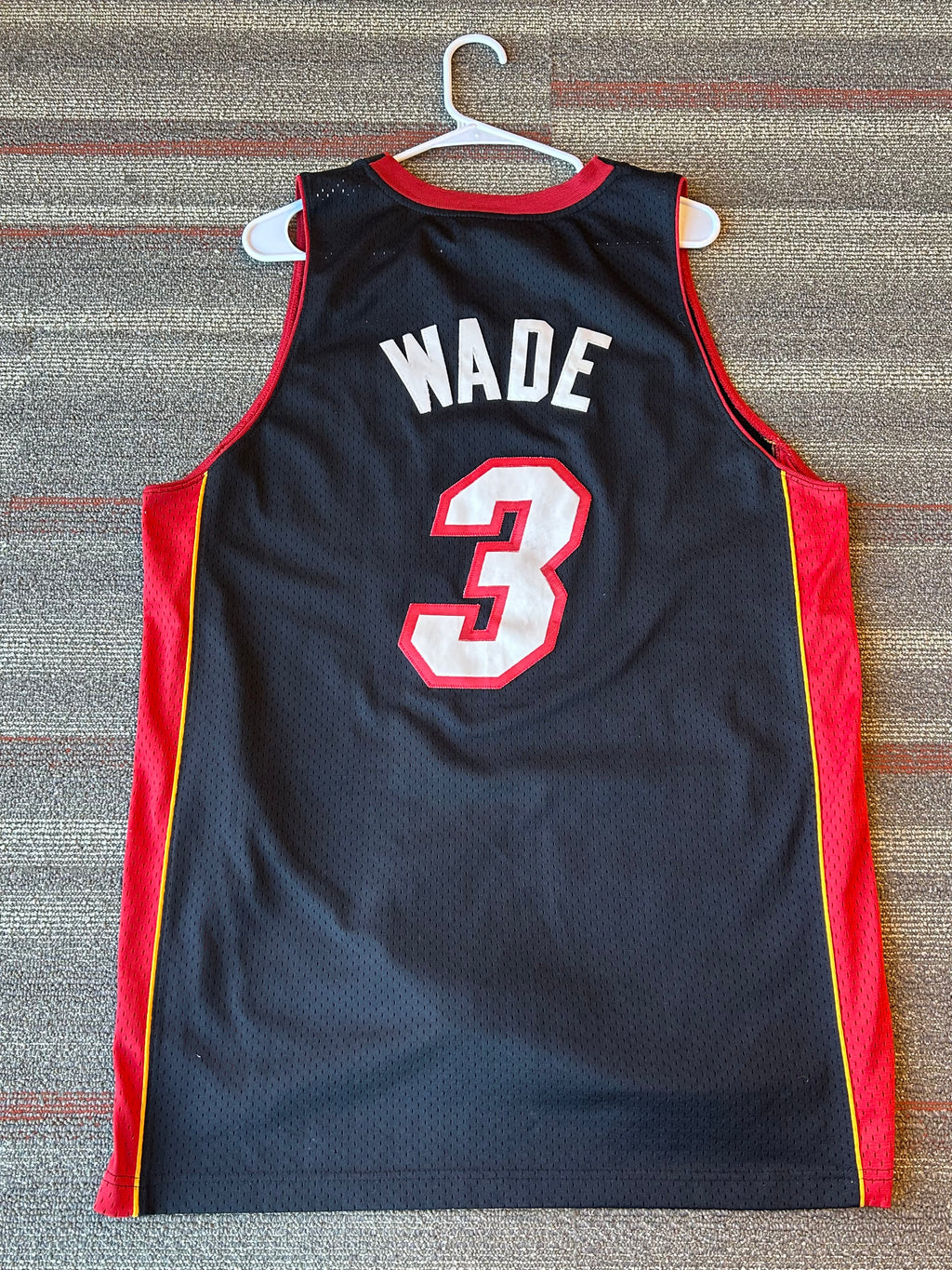 Adidas Dwayne Wade #3 Miami Heat NBA Authentics Jersey Black Men's Size Large