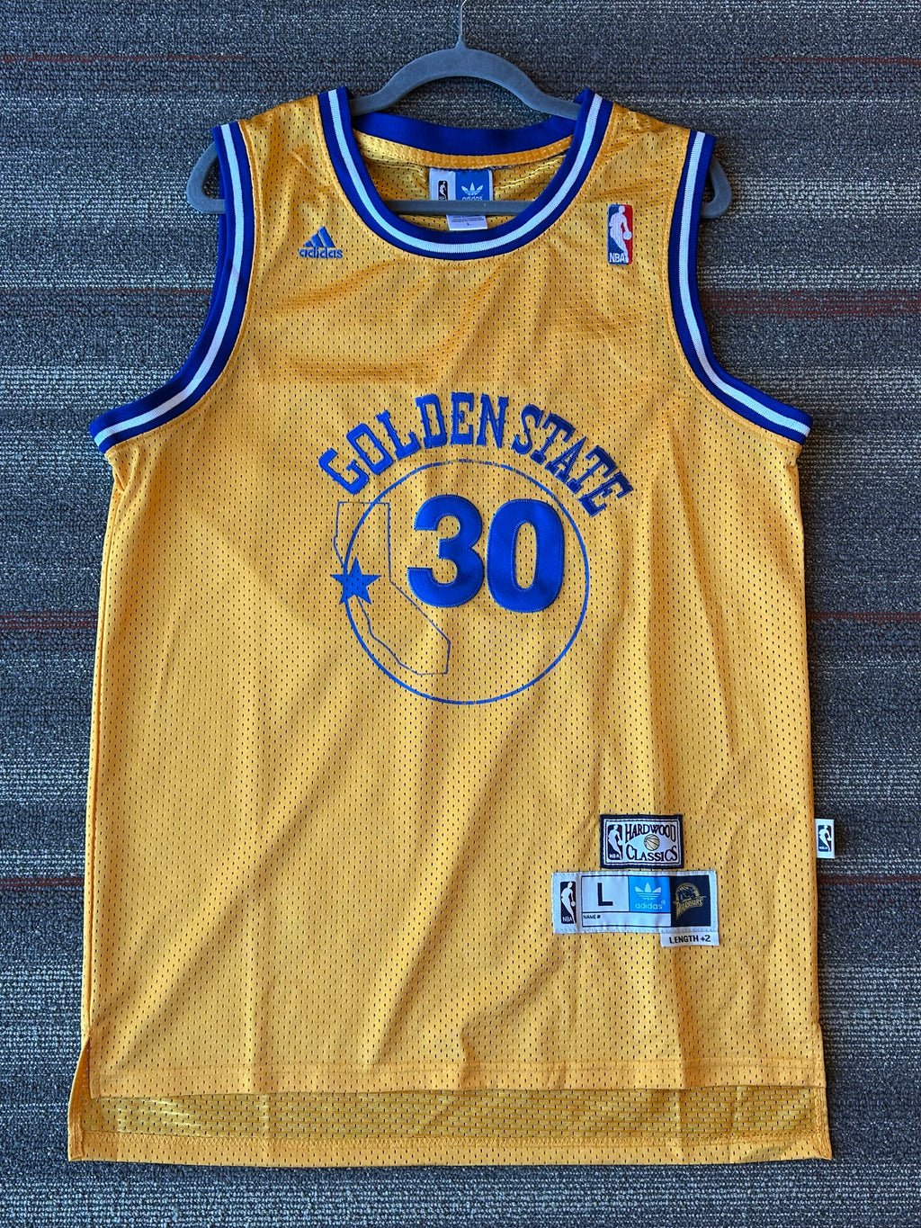 Steph Curry Adidas Hardwood Classics Golden State Warriors Men's Large Jersey