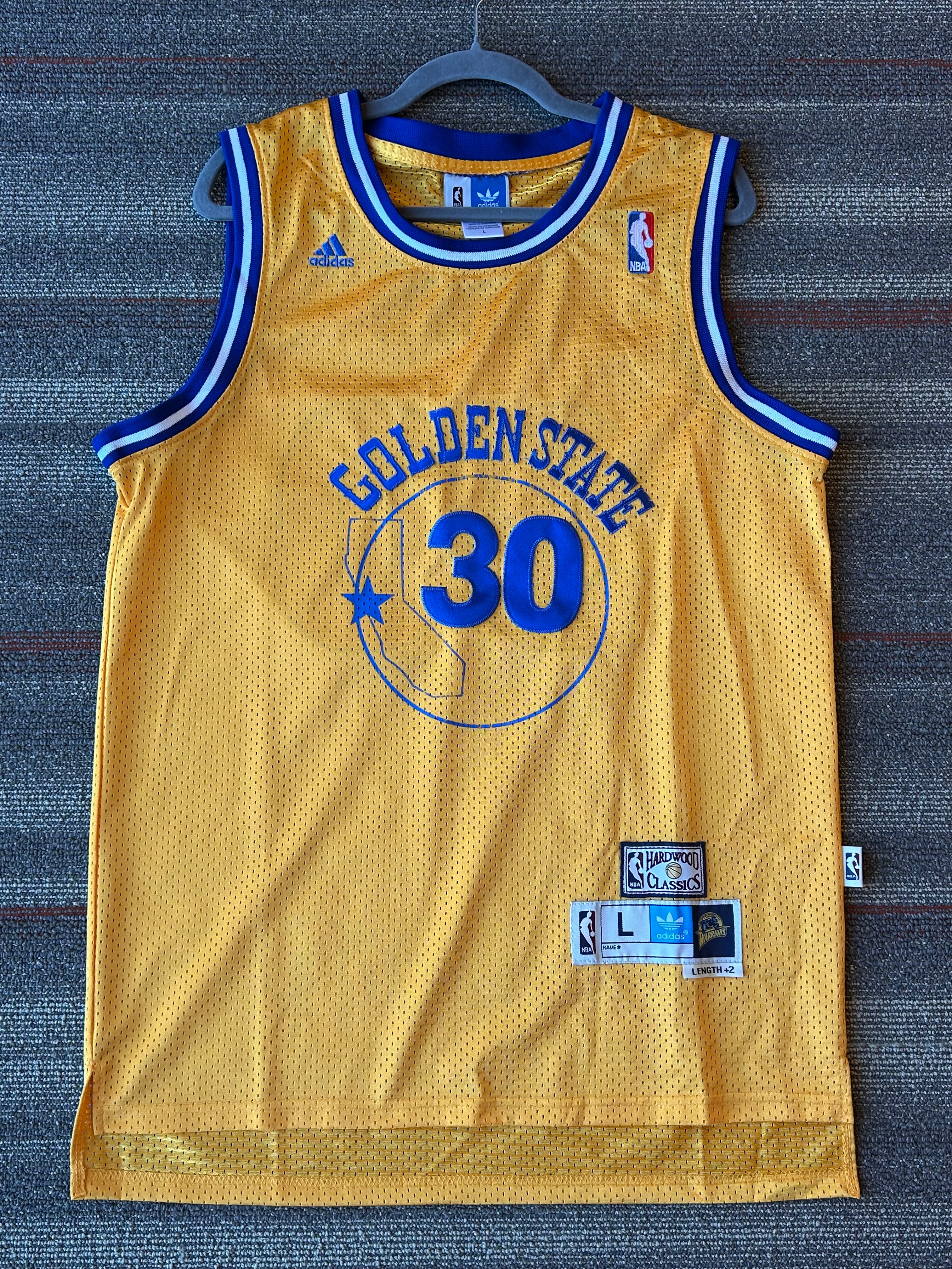 Steph Curry Adidas Hardwood Classics Golden State Warriors Men's Large Jersey
