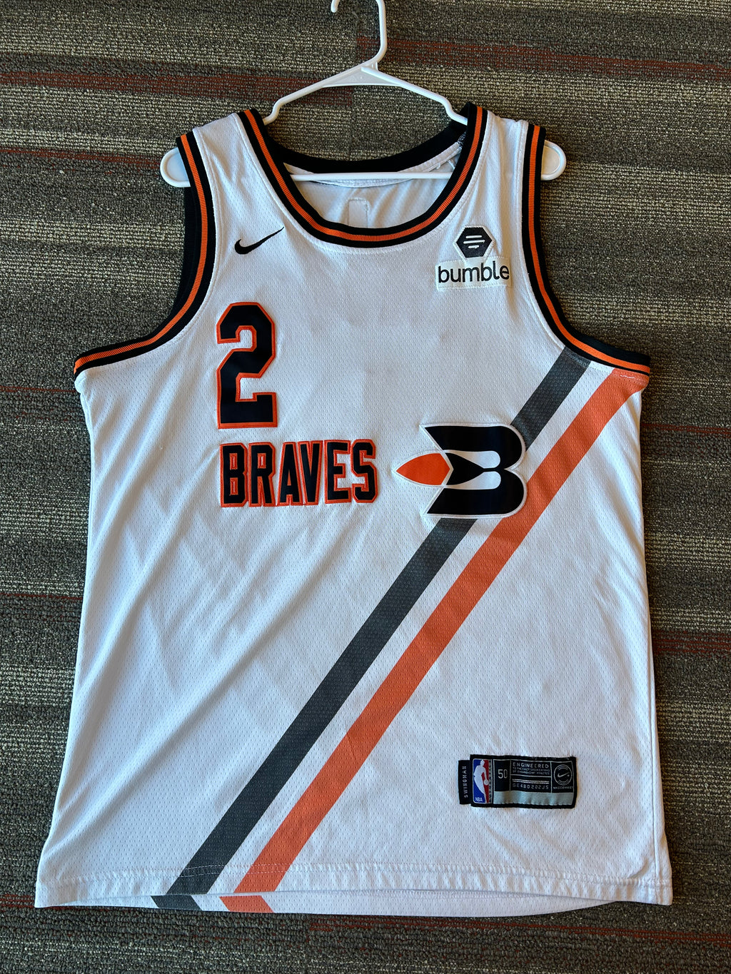 Kawhi Leonard LA Clippers/Braves Throwback Swingman Jersey Sz 50 L/XL White #2