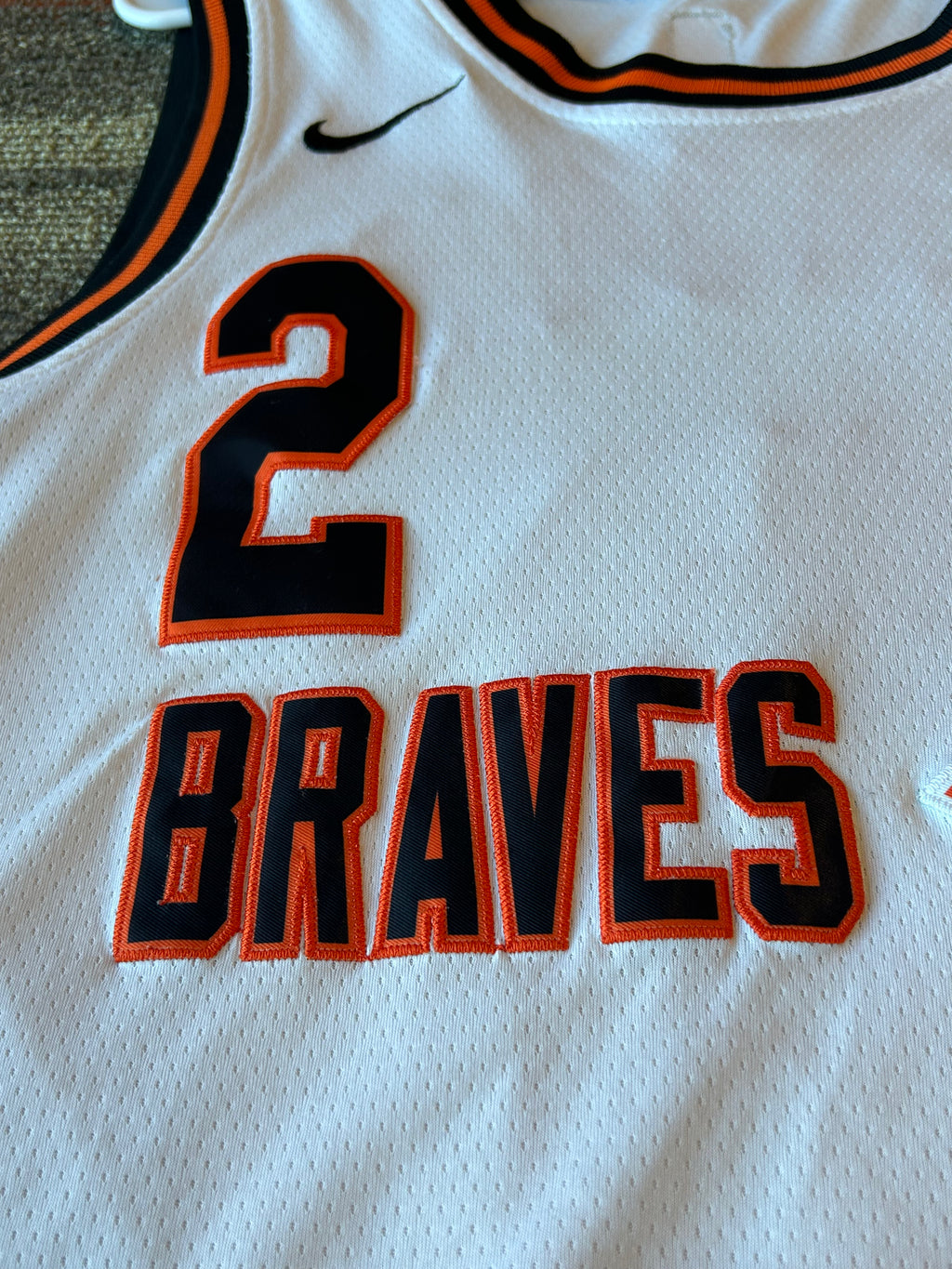 Kawhi Leonard LA Clippers/Braves Throwback Swingman Jersey Sz 50 L/XL White #2