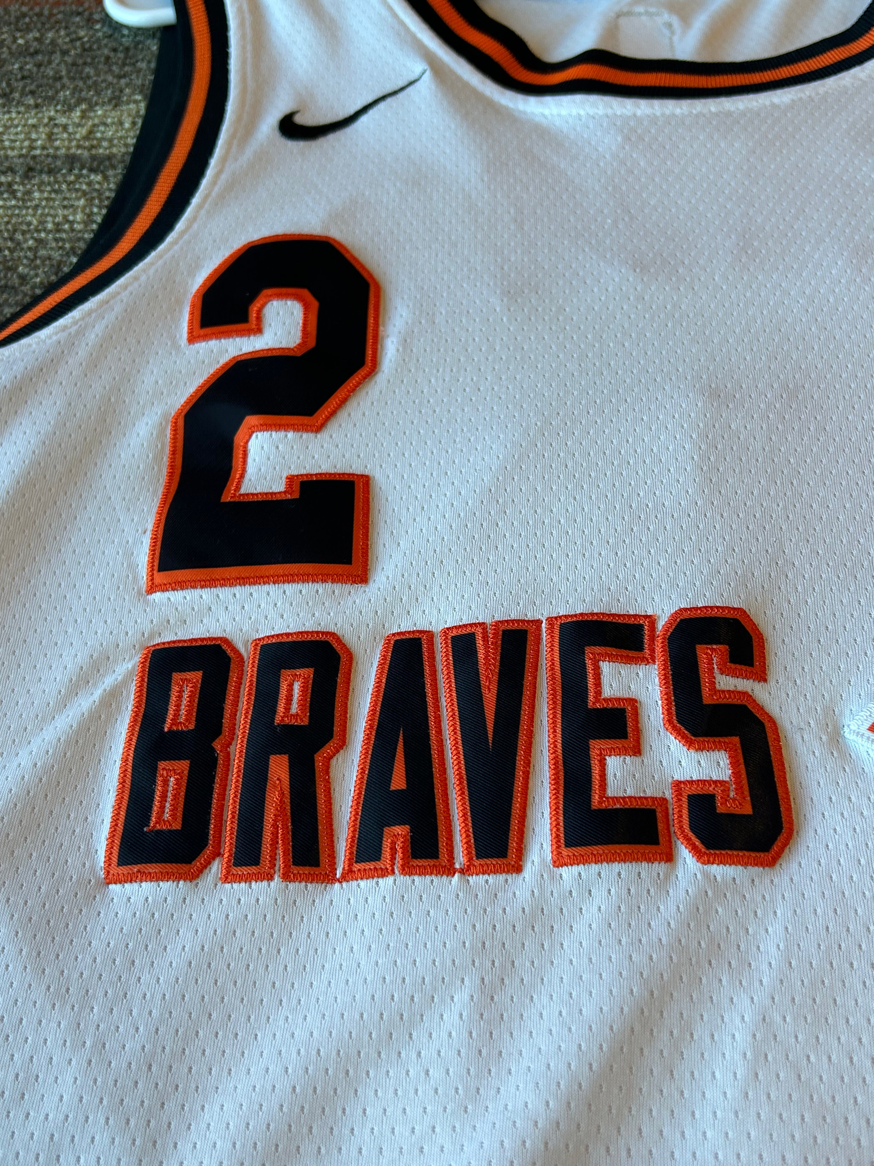 Kawhi Leonard LA Clippers/Braves Throwback Swingman Jersey Sz 50 L/XL White #2