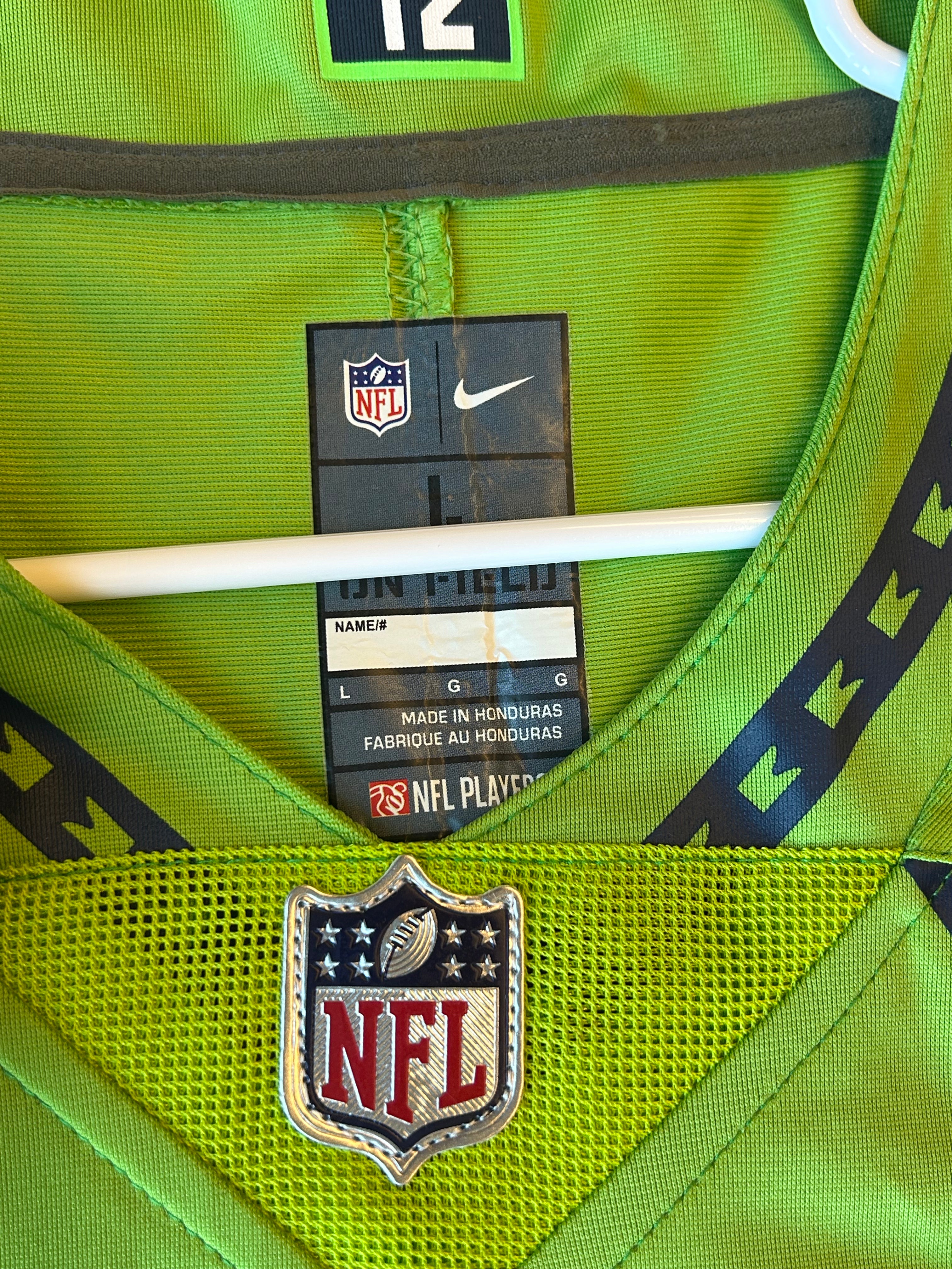 Nike DK Metcalf Seattle Seahawks On Field Jersey Size L/LARGE Green Color Rush #14