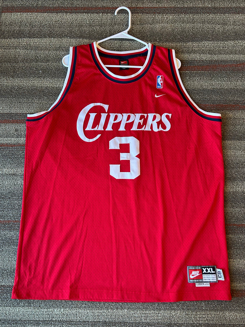 Nike Quentin Richardson Los Angeles Clippers Jersey 2XL Red Stitched Mesh NBA #3