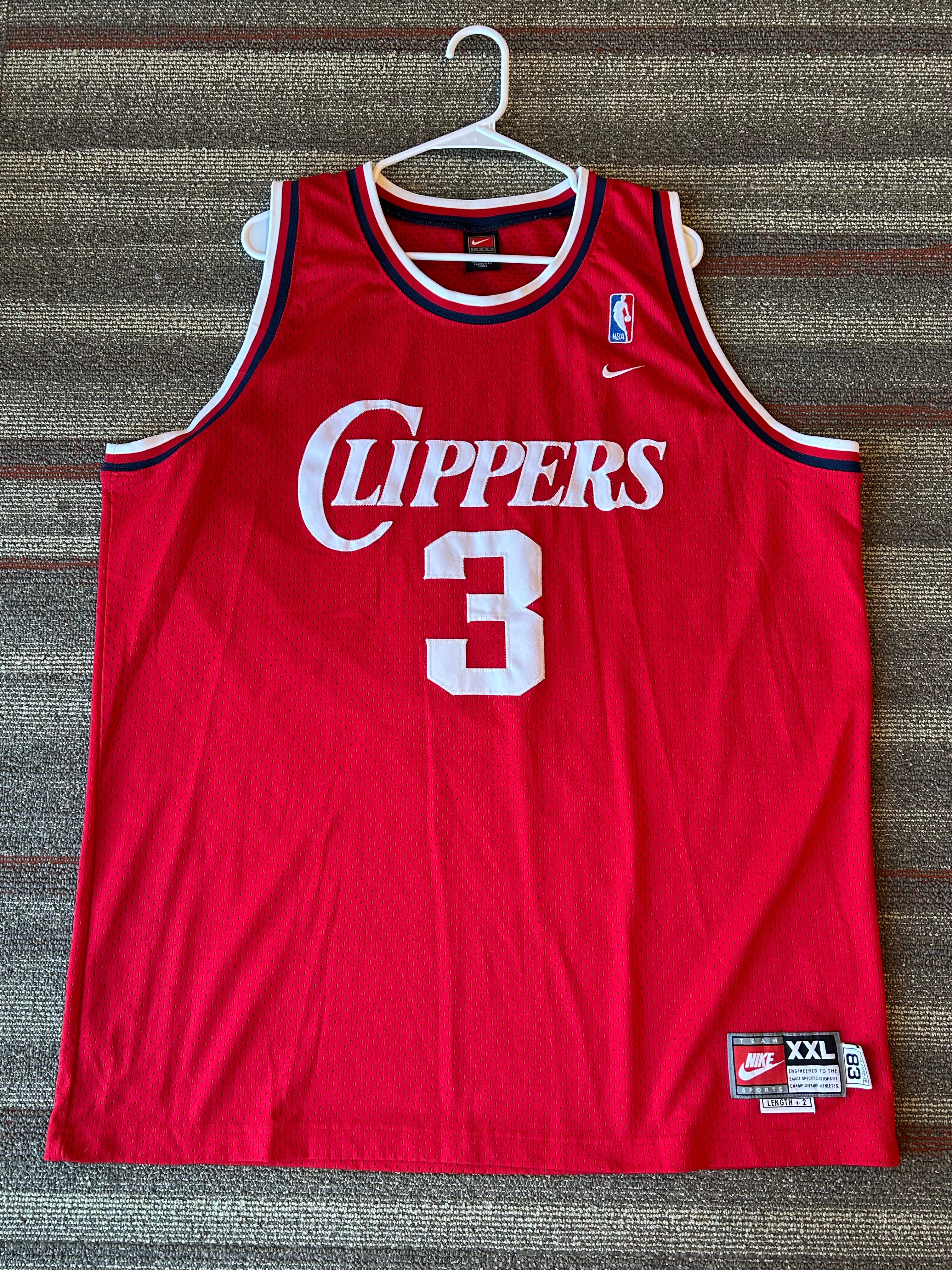 Nike Quentin Richardson Los Angeles Clippers Jersey 2XL Red Stitched Mesh NBA #3