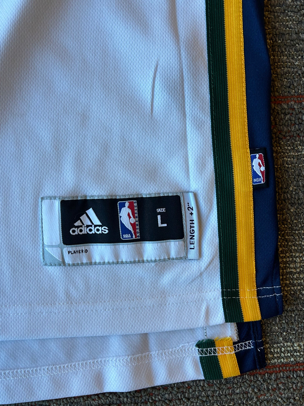 Al Jefferson Utah Jazz Men's Large L Adidas Swingman Jersey White Vintage NBA 25