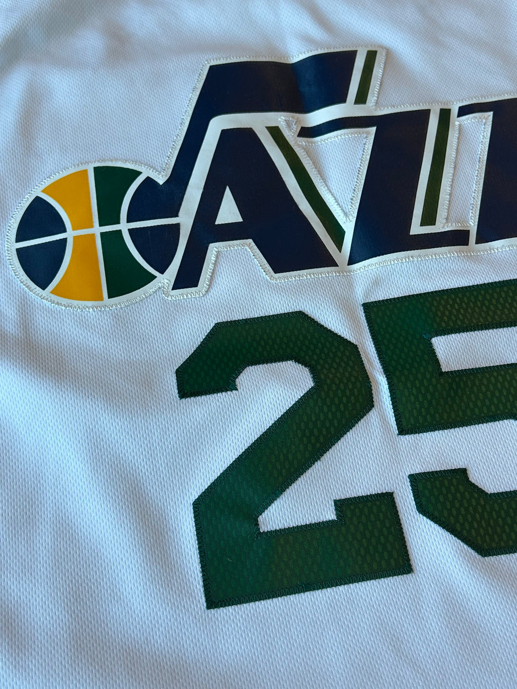 Al Jefferson Utah Jazz Men's Large L Adidas Swingman Jersey White Vintage NBA 25