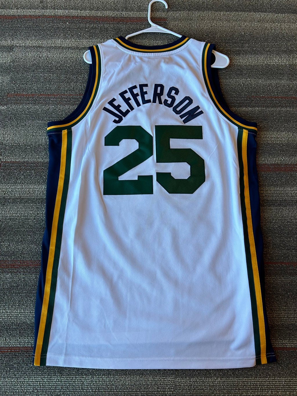 Al Jefferson Utah Jazz Men's Large L Adidas Swingman Jersey White Vintage NBA 25