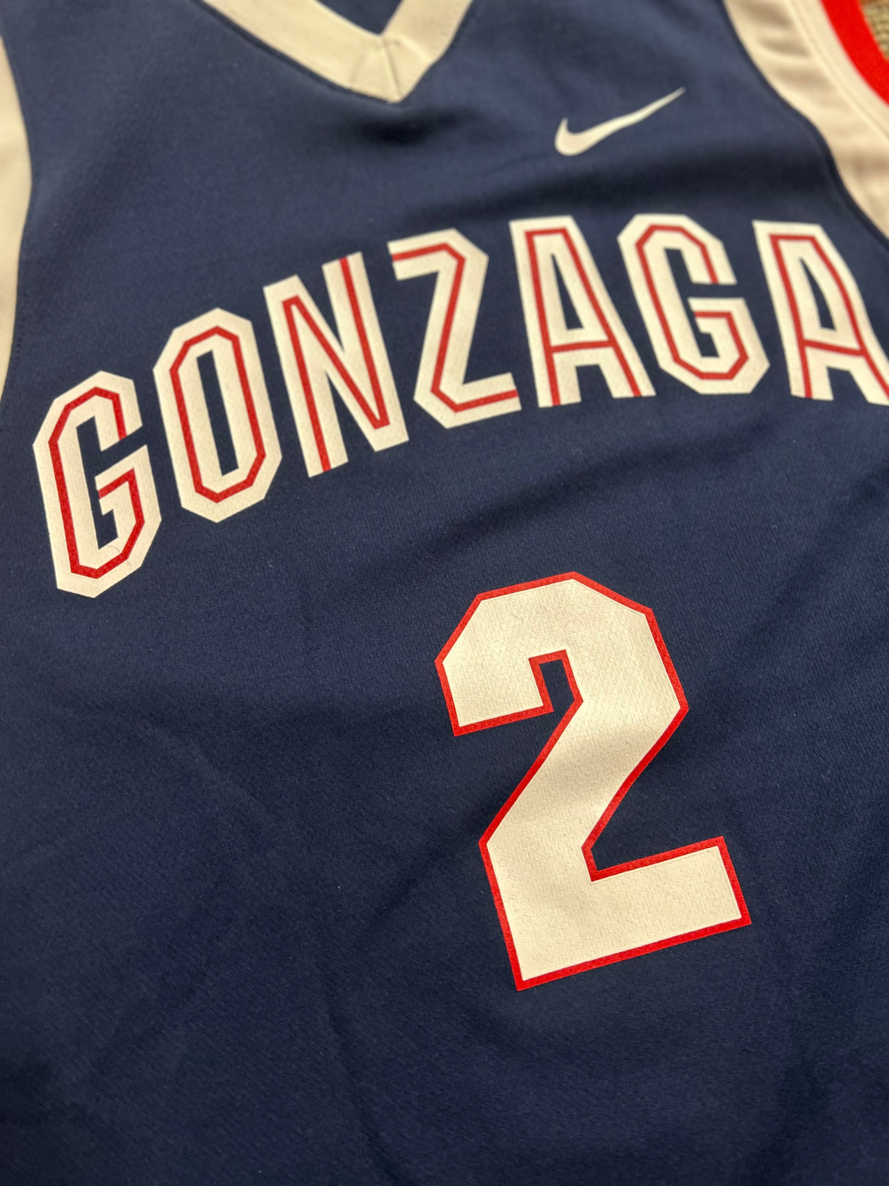Gonzaga Bulldogs Jersey Mens Large Blue Jersey NCAA Basketball #2 Nike Team