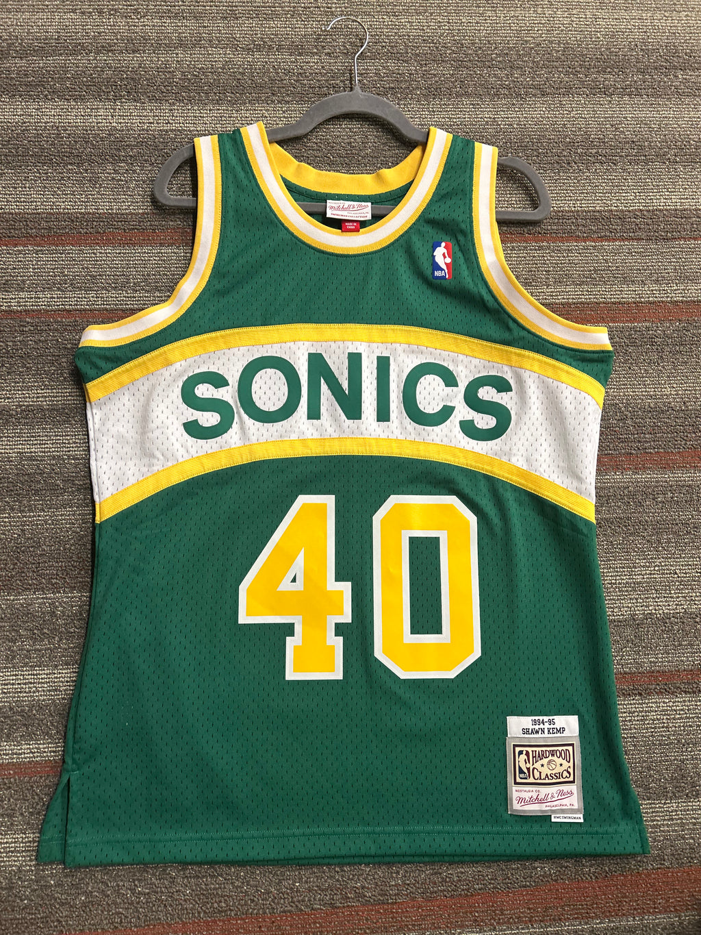 Seattle Supersonics Shawn Kemp Mitchell Ness Jersey Mens Large NBA Swingman HWC