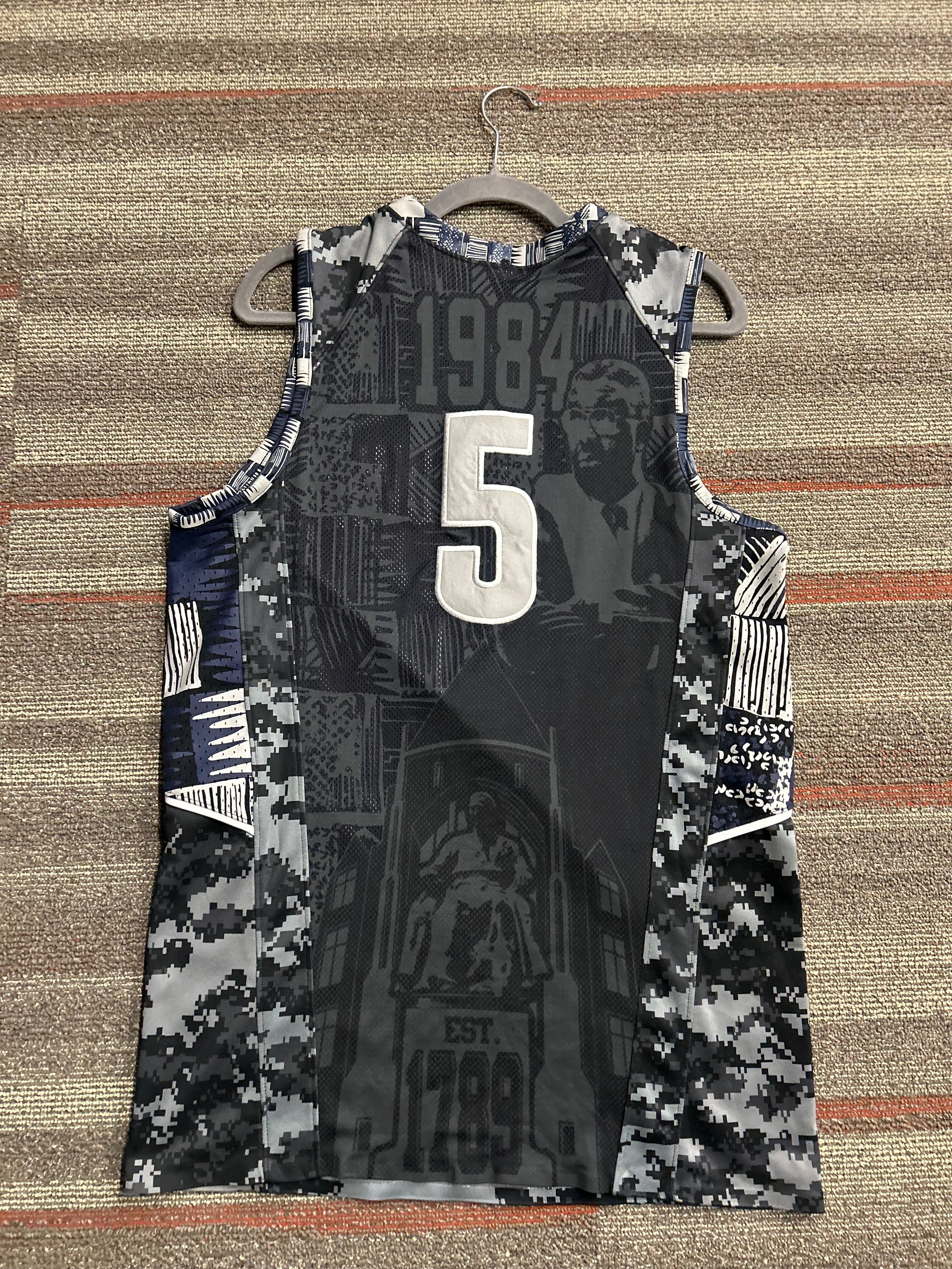 Georgetown Hoyas Jersey Mens Small Gray Camo NCAA Basketball Dri Fit Jordan Nike