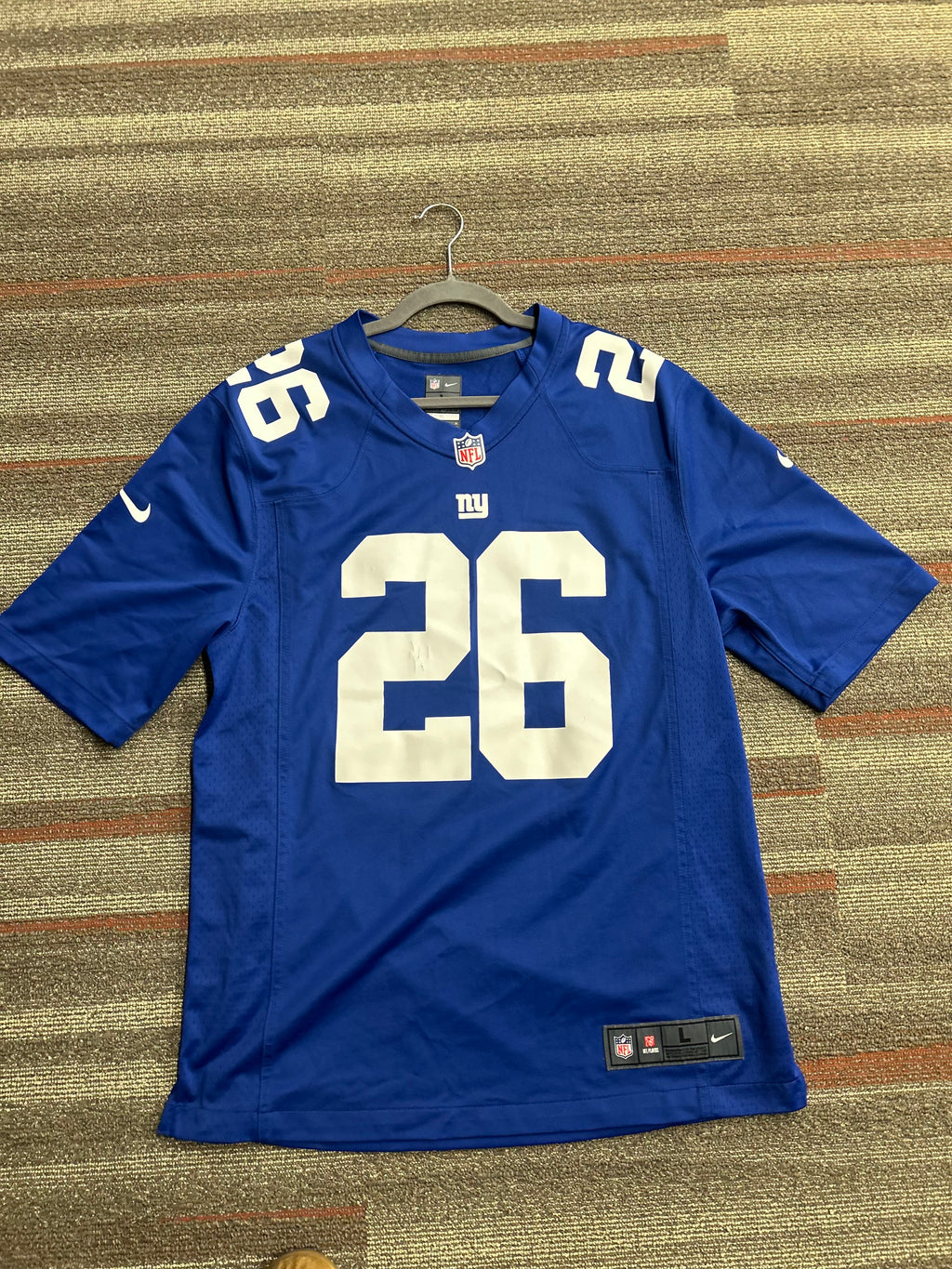 Nike New York Giants Saquon Barkley Jersey Men’s L NFL On Field Blue 26