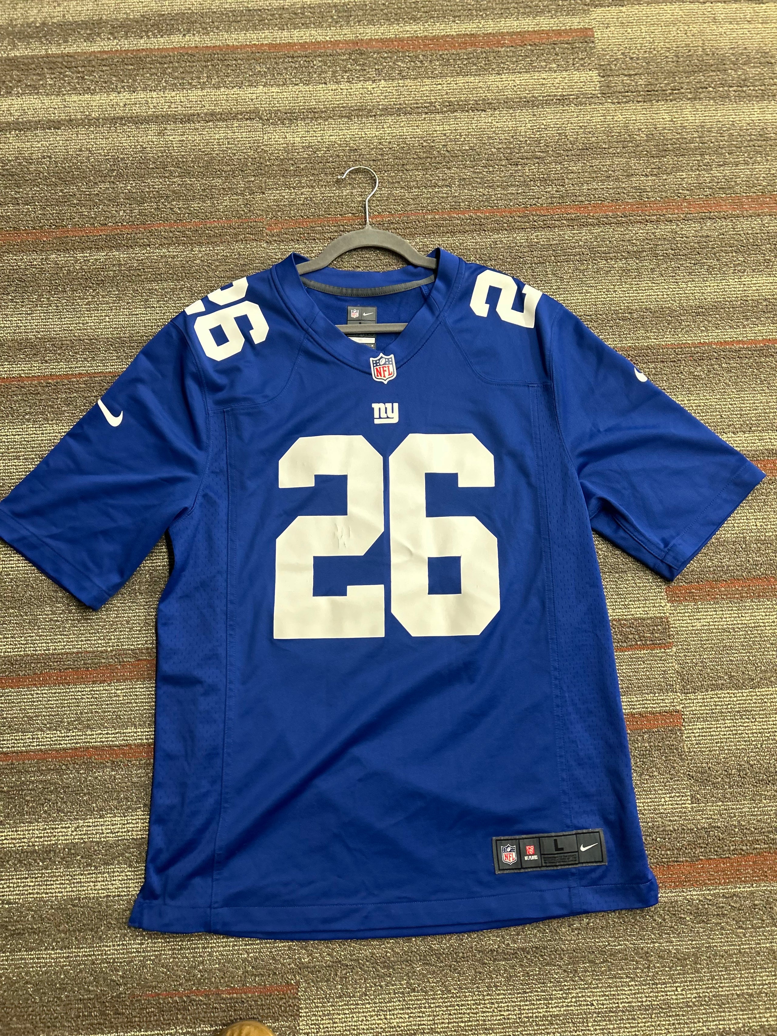 Nike New York Giants Saquon Barkley Jersey Men’s L NFL On Field Blue 26