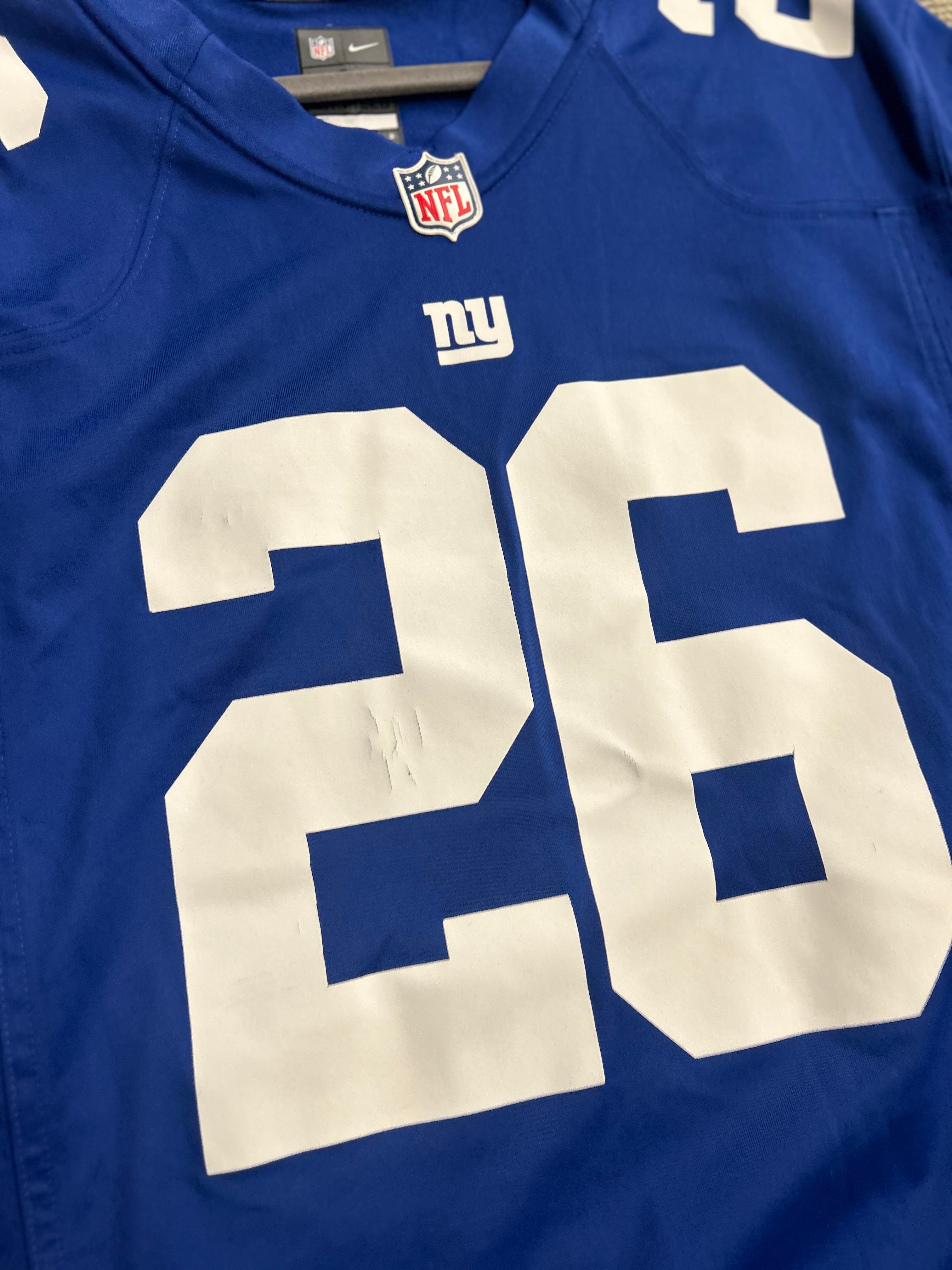 Nike New York Giants Saquon Barkley Jersey Men’s L NFL On Field Blue 26