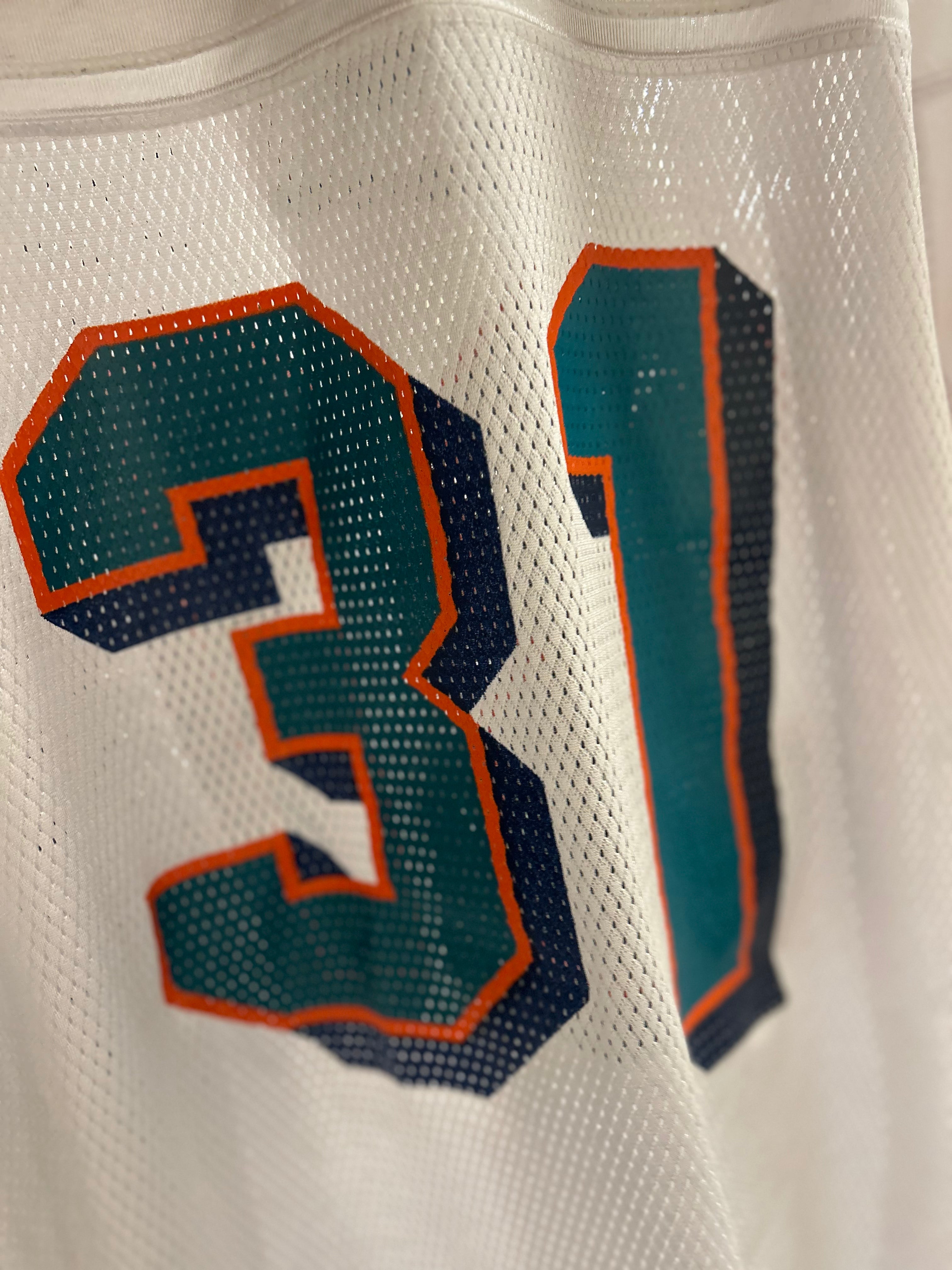 Brock Marion Miami Dolphins Authentic Jersey Reebok Mens Size XL White #31 NFL