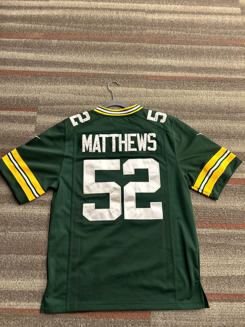Nike Clay Matthews Green Bay Packers Men’s Small Jersey NFL Players Green #52