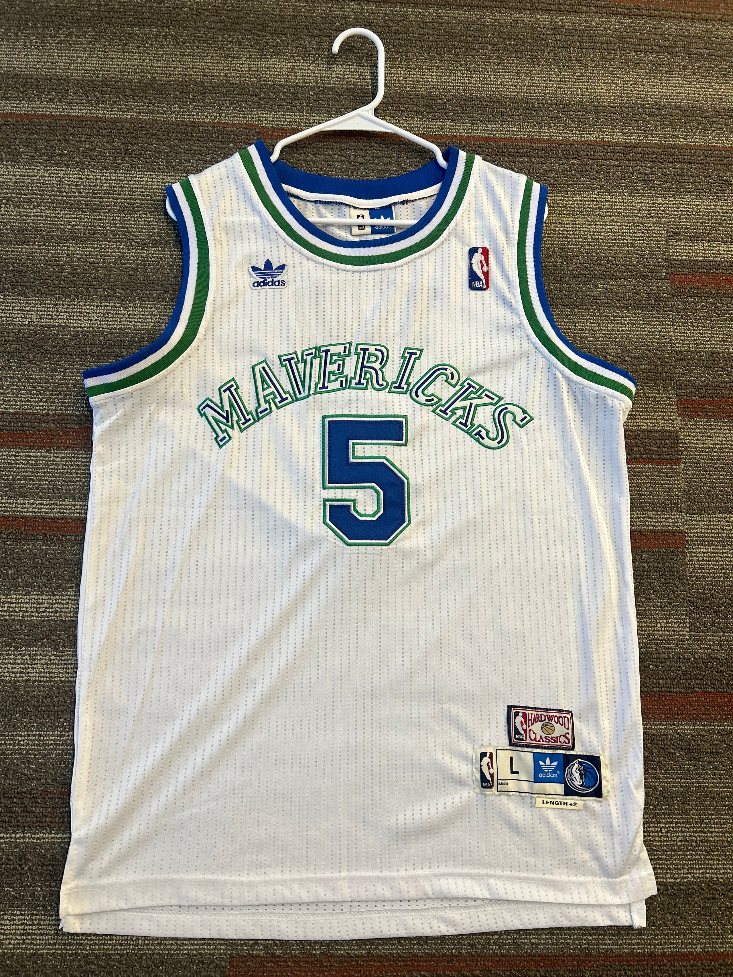 Adidas Hardwood Classics Jason Kidd Dallas Mavericks Jersey Sz Large NBA