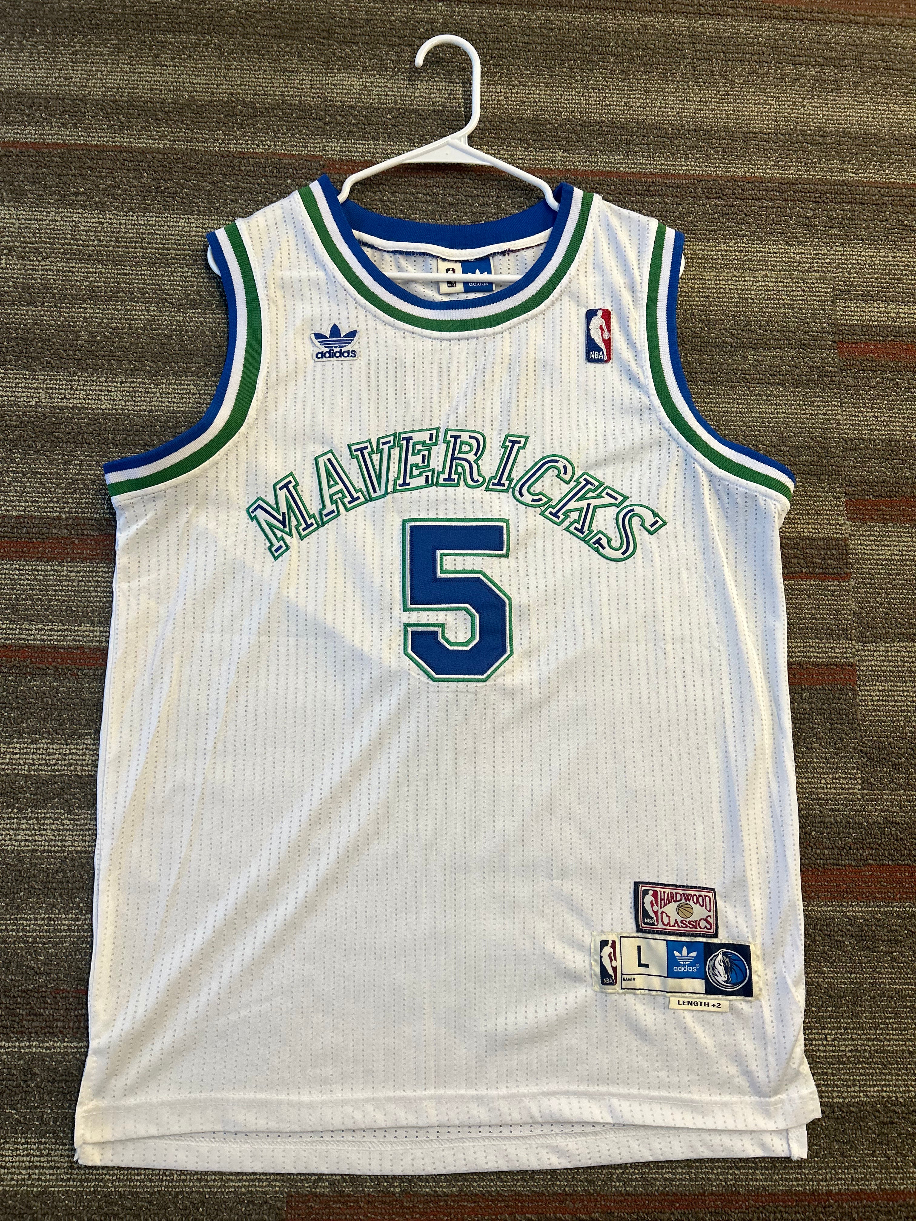 Adidas Hardwood Classics Jason Kidd Dallas Mavericks Jersey Sz Large NBA