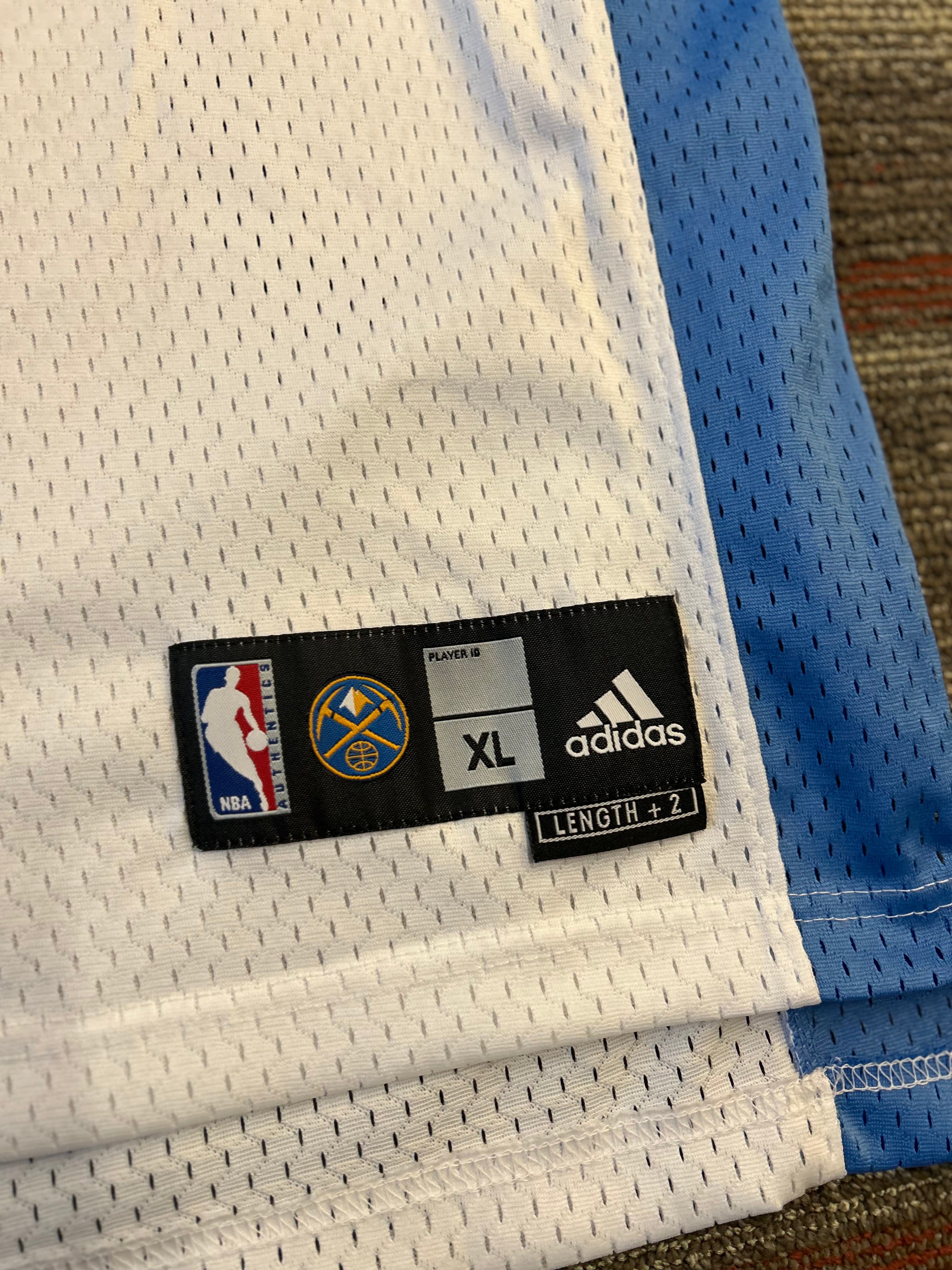 Vintage Denver Nuggets Carmelo Anthony Adidas White Jersey Size XL+2 #15 NBA