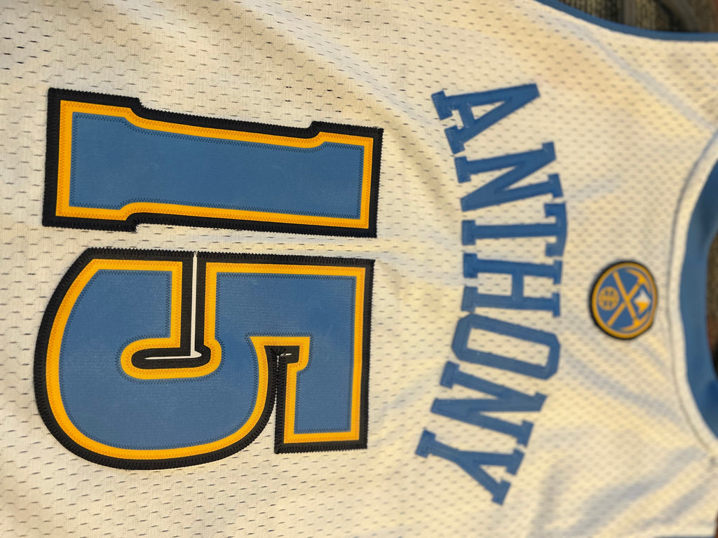 Vintage Denver Nuggets Carmelo Anthony Adidas White Jersey Size XL+2 #15 NBA