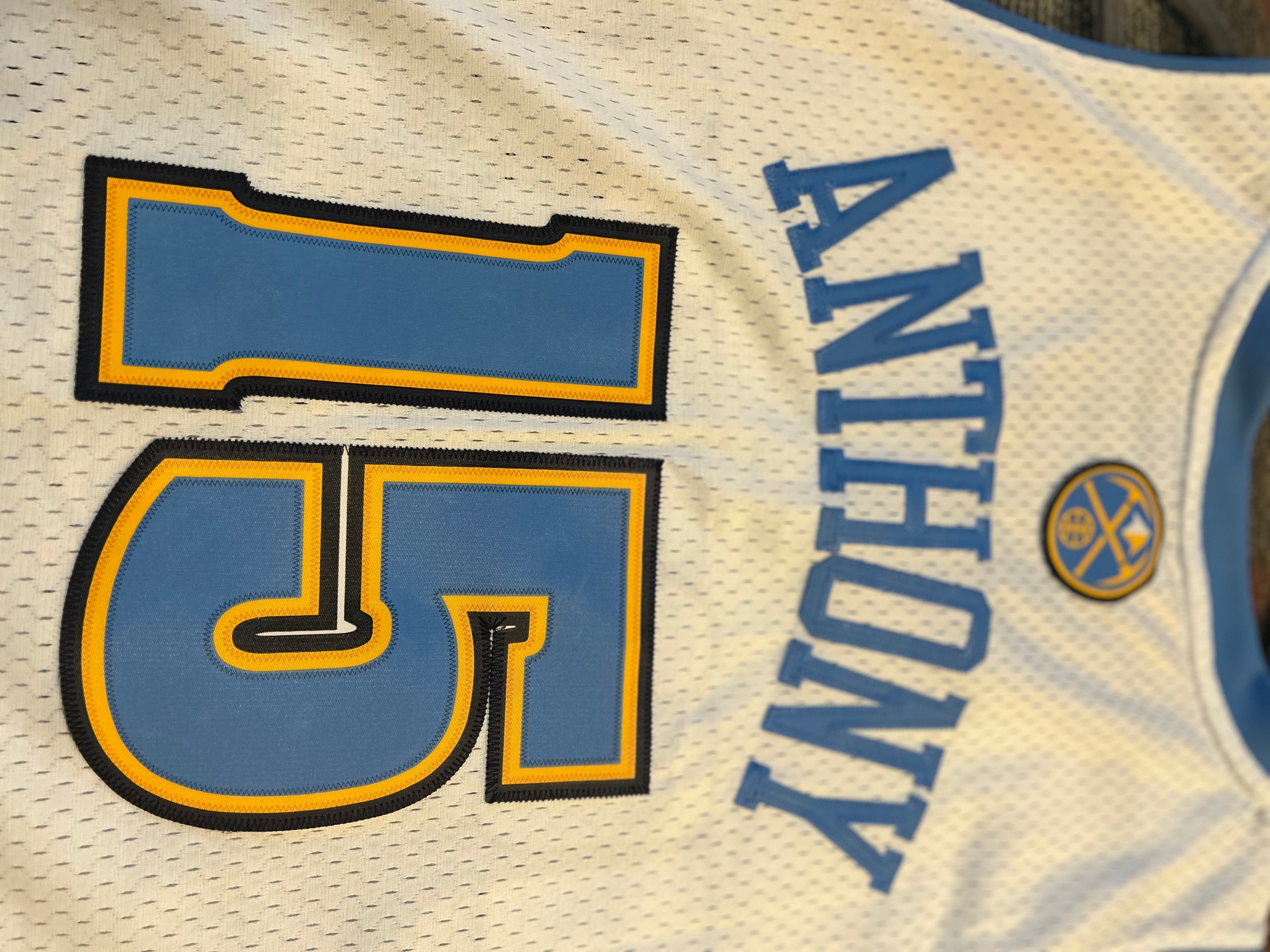 Vintage Denver Nuggets Carmelo Anthony Adidas White Jersey Size XL+2 #15 NBA