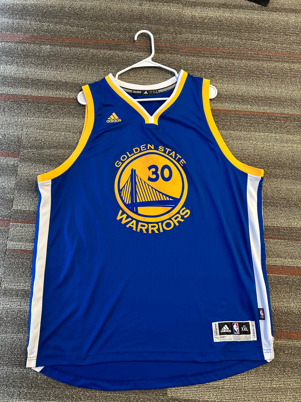 Adidas Men's Stephen Curry Jersey 2XL Blue Swingman Golden State Warriors #30