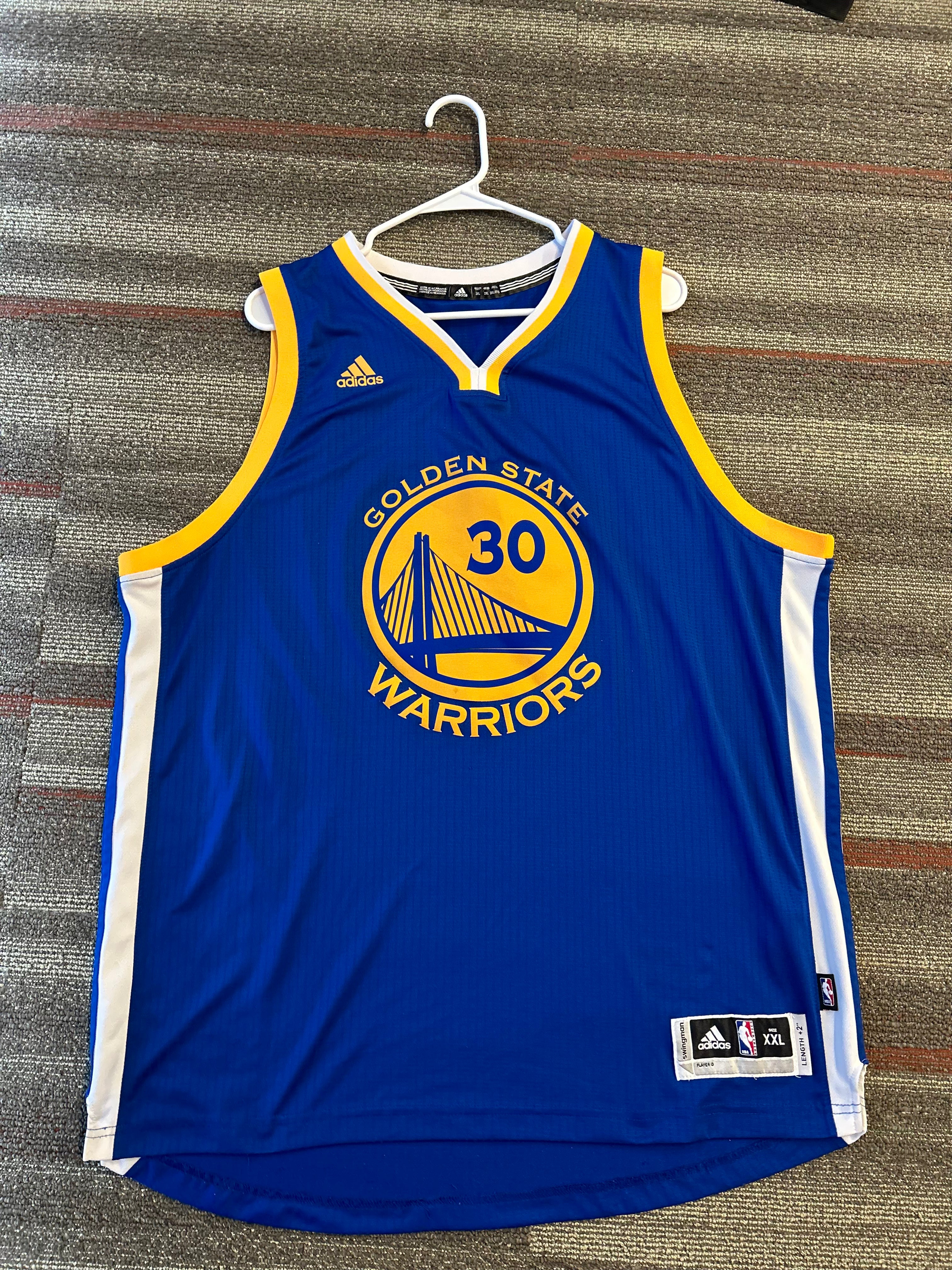 Adidas Men's Stephen Curry Jersey 2XL Blue Swingman Golden State Warriors #30