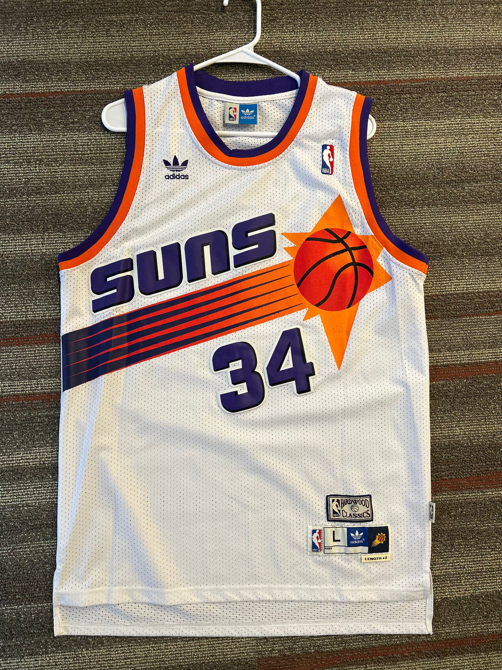 Vintage Adidas Phoenix Suns Charles Barkley Sz Large Jersey Hardwood Classics