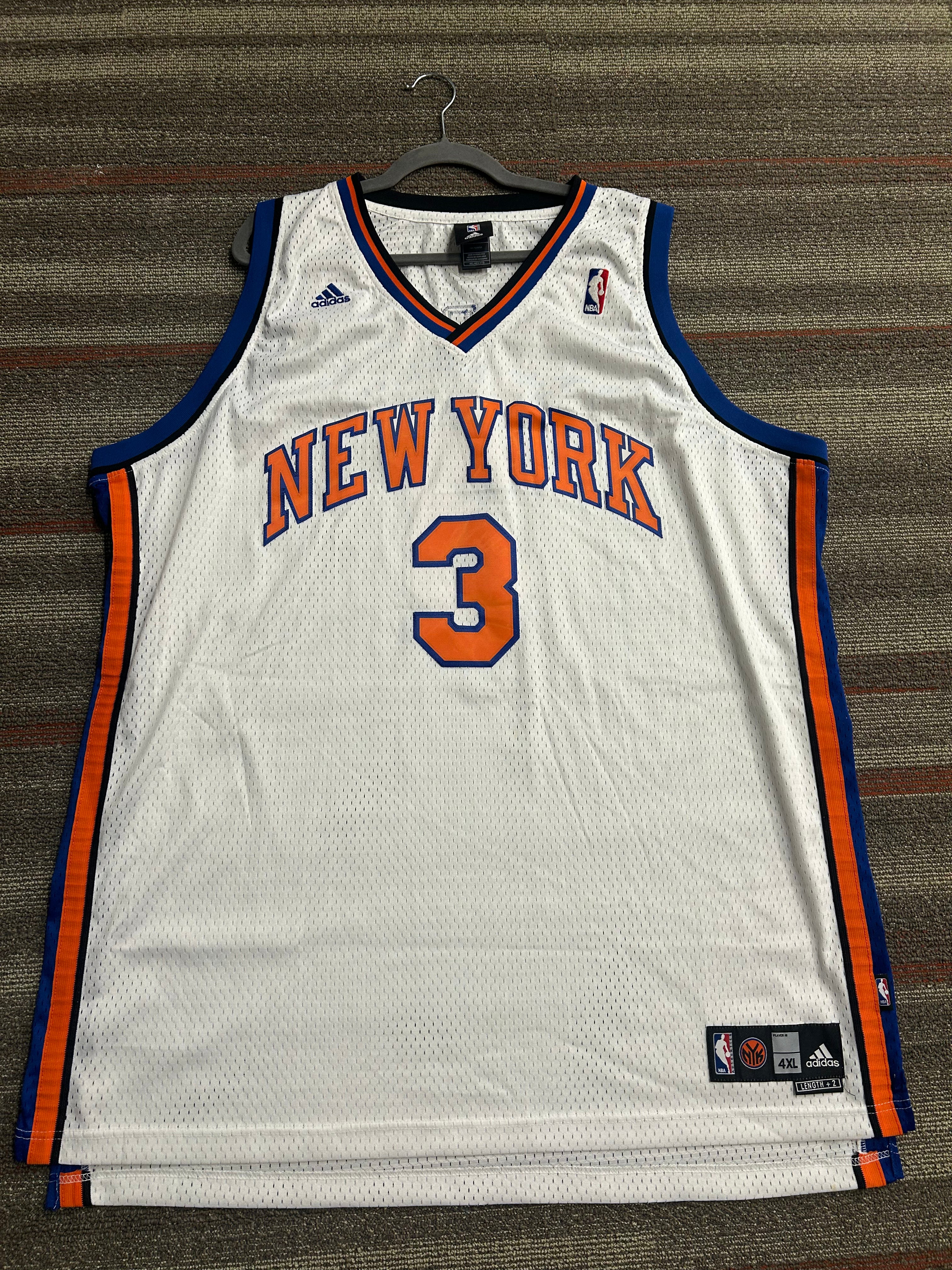 Adidas New York Knicks Stephon Marbury Jersey 4XL White Authentic NBA #3 Vintage
