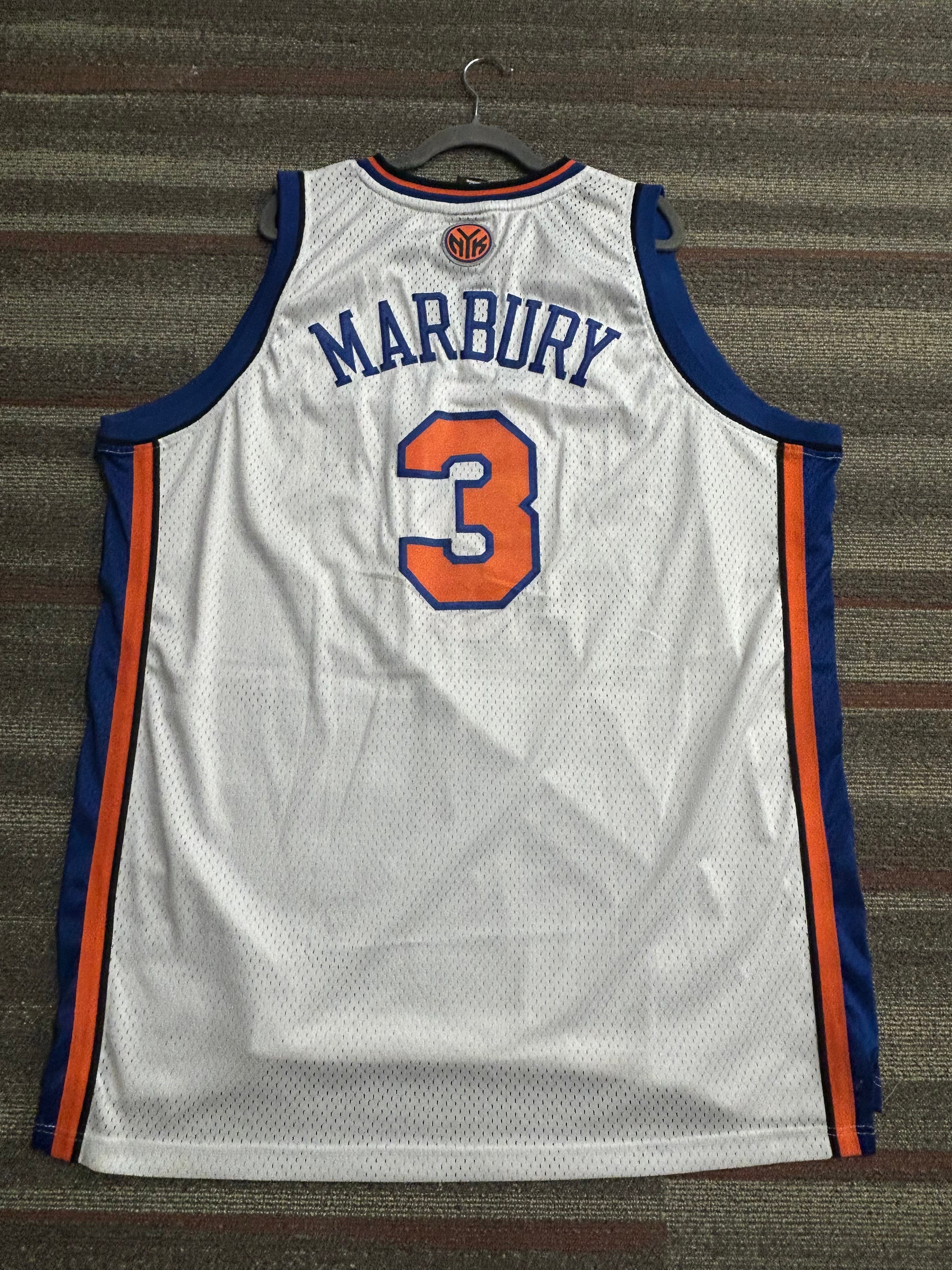 Adidas New York Knicks Stephon Marbury Jersey 4XL White Authentic NBA #3 Vintage