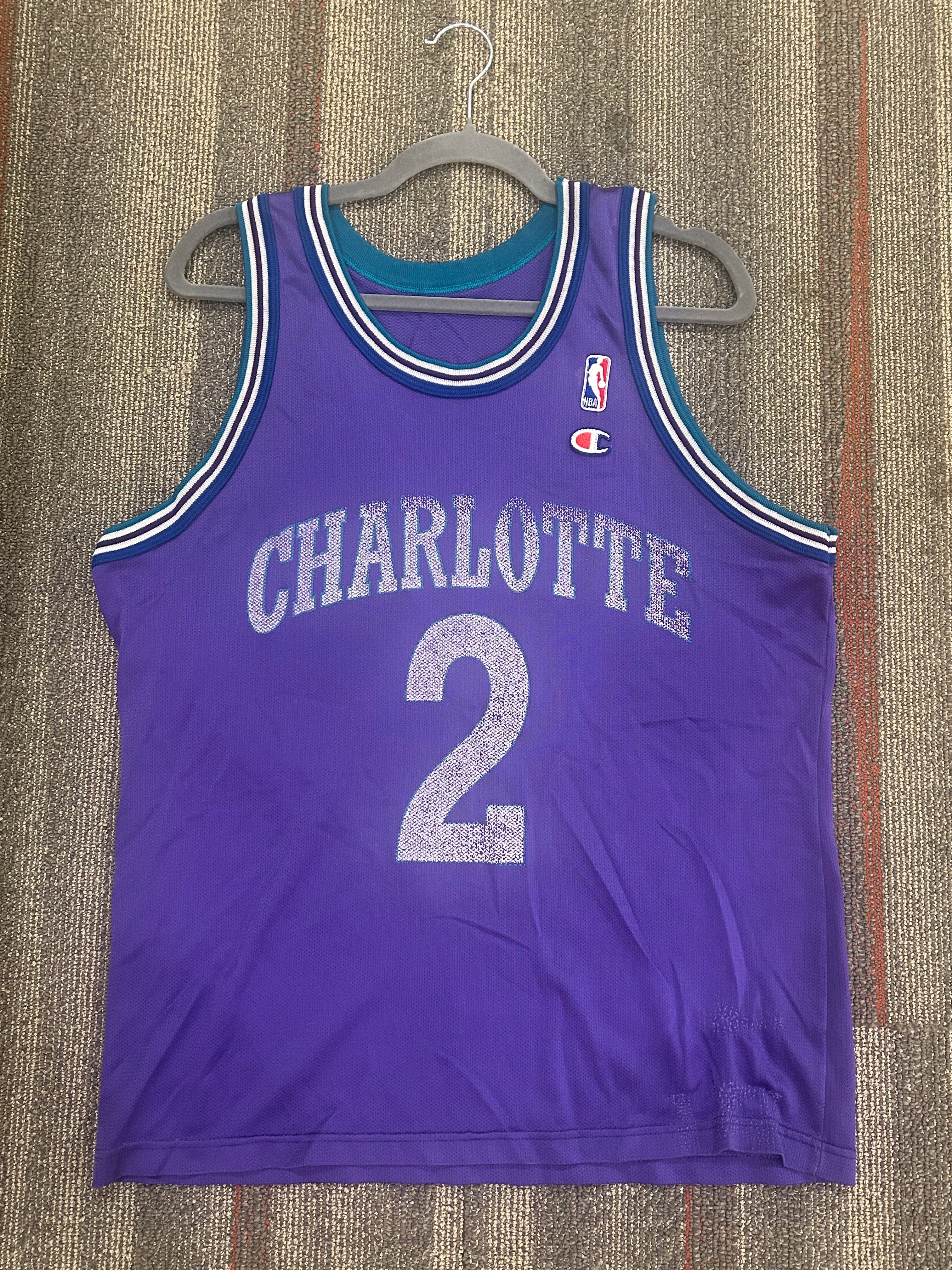 Larry Johnson Vintage Champion Size 40 Small Jersey Charlotte Purple
