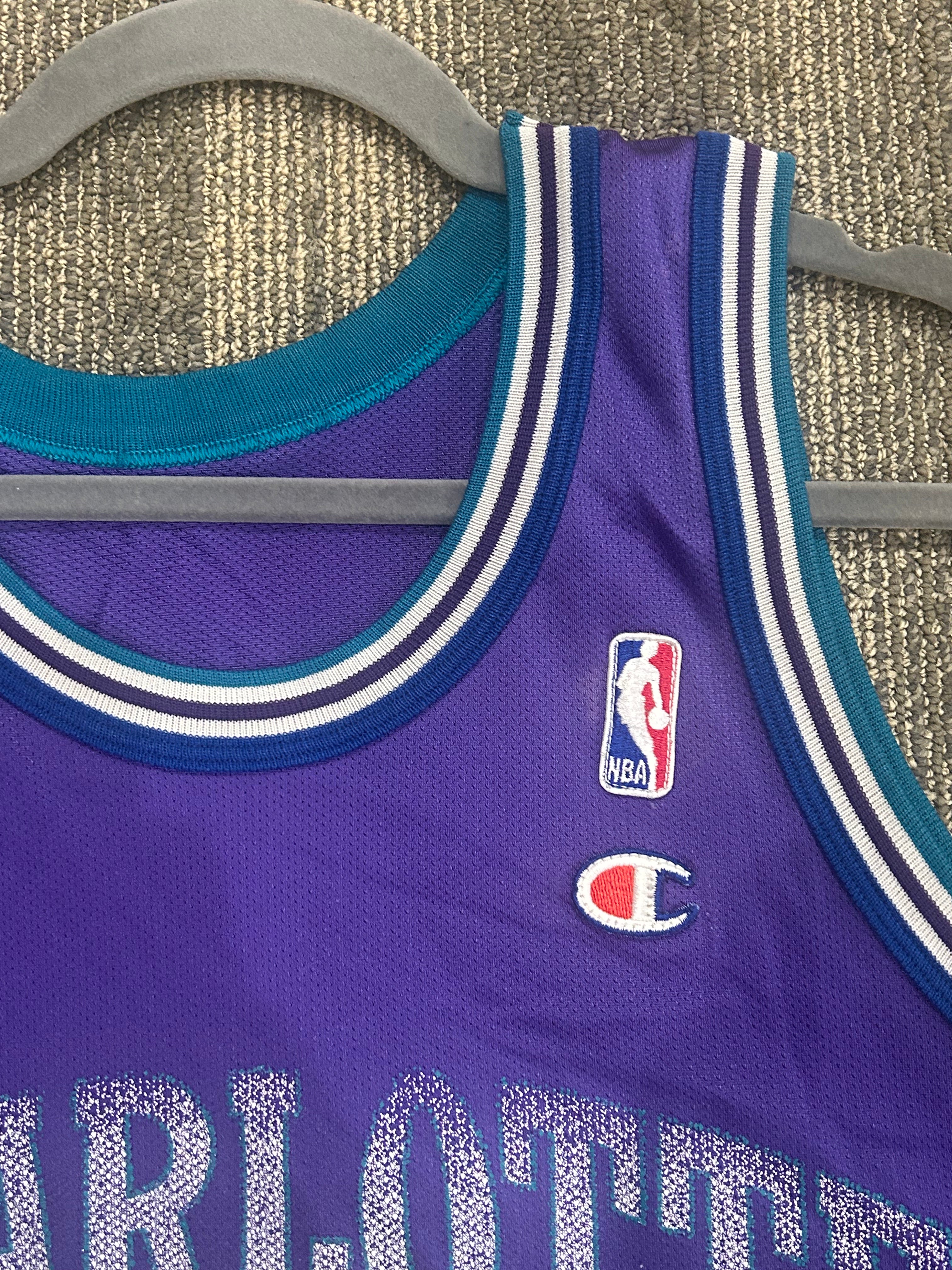 Larry Johnson Vintage Champion Size 40 Small Jersey Charlotte Purple