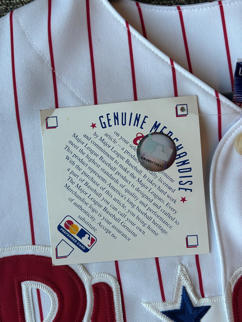 Majestic Phillies Genuine Merchandise Team Base MLB Jersey Sz 2XL New w Tags