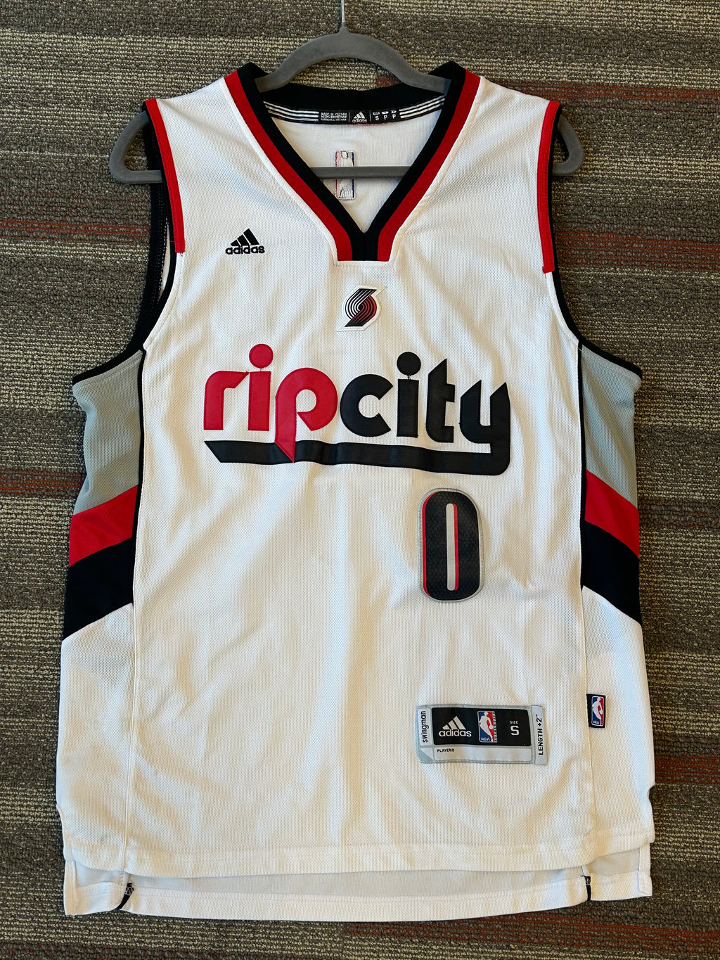 Damian Lillard RipCity Portland NBA Adidas Jersey Adult Small White