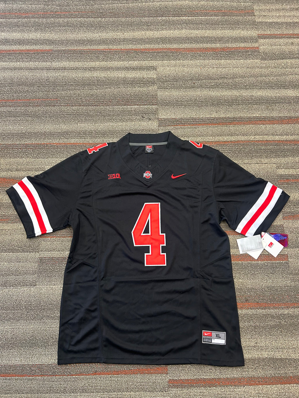 Jeremiah Smith Black Ohio State Jersey Sz XL OSU Buckeyes Stitched #4 New w Tags
