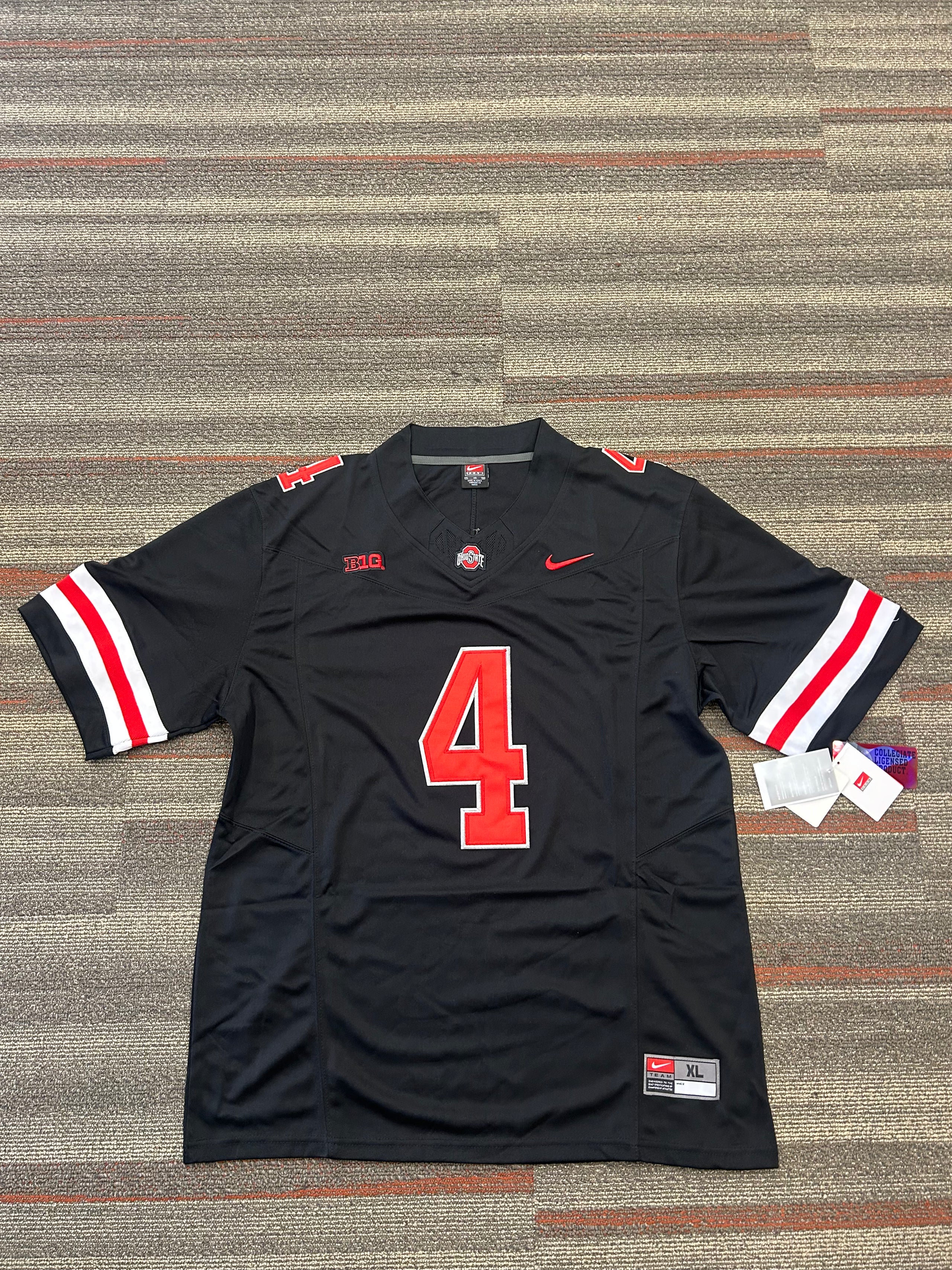Jeremiah Smith Black Ohio State Jersey Sz XL OSU Buckeyes Stitched #4 New w Tags